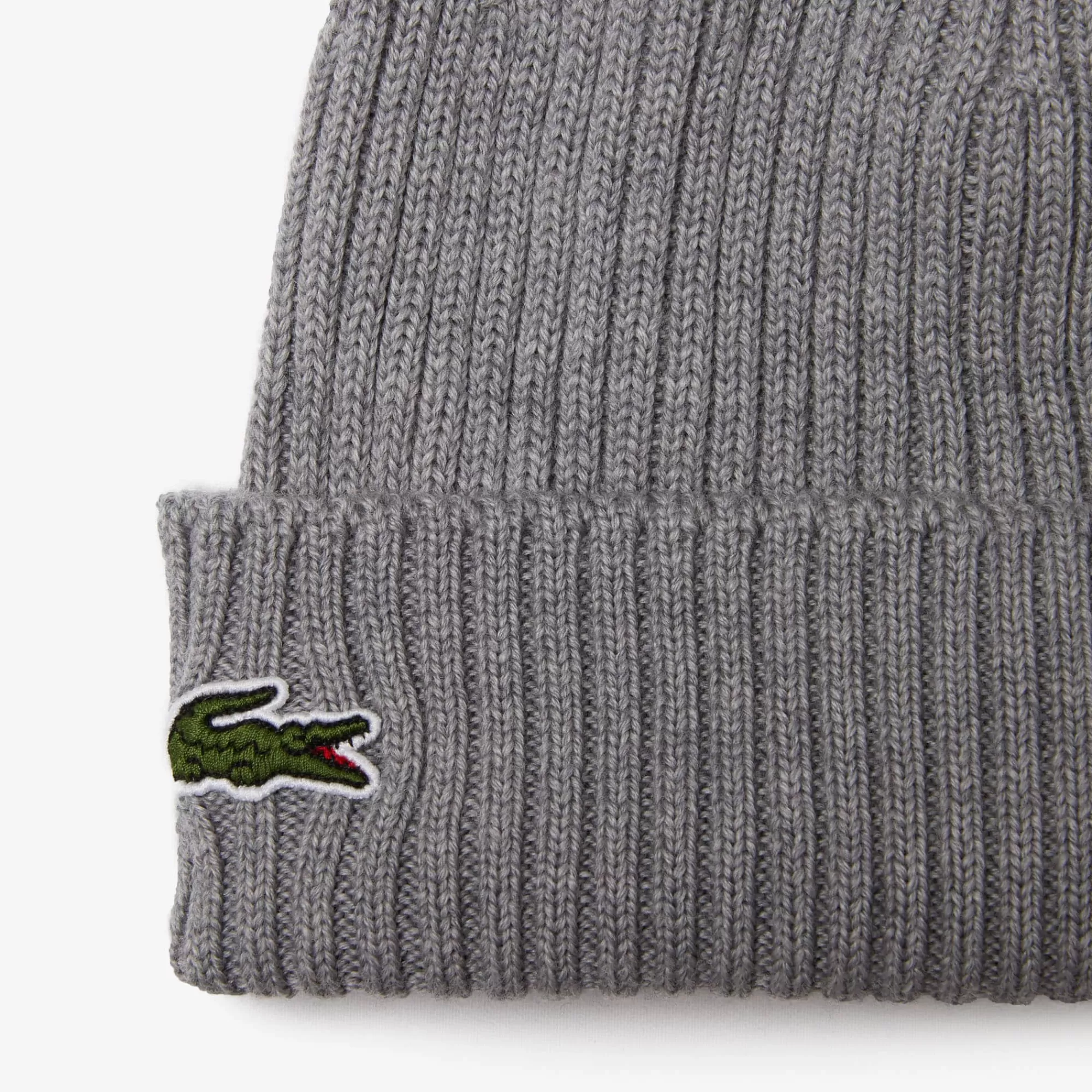 MULHER LACOSTE Luvas & Gorros | Bonés & Chapéus^Gorro em Malha Canelada Escovada de Lã