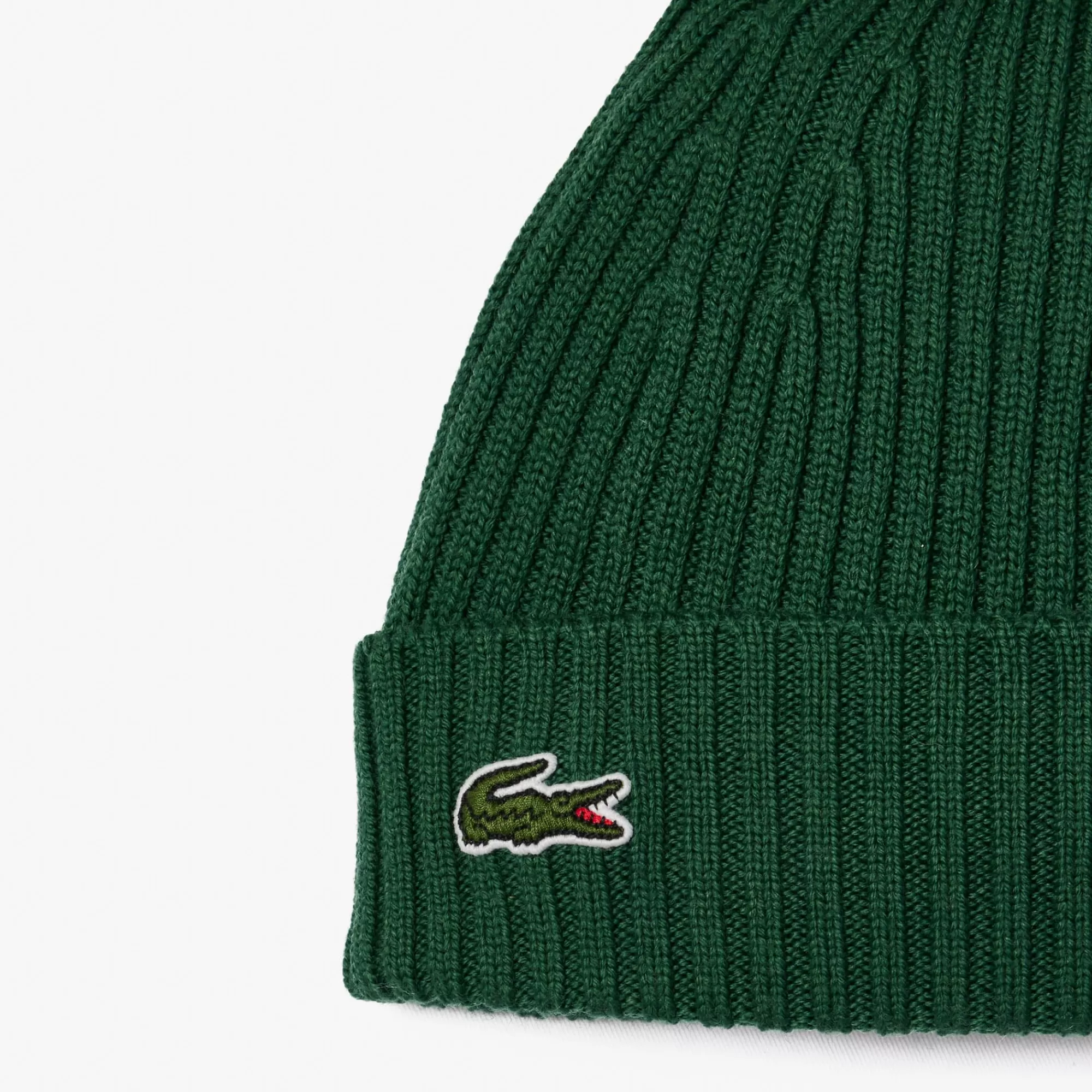 MULHER LACOSTE Luvas & Gorros | Bonés & Chapéus^Gorro em Malha Canelada Escovada de Lã