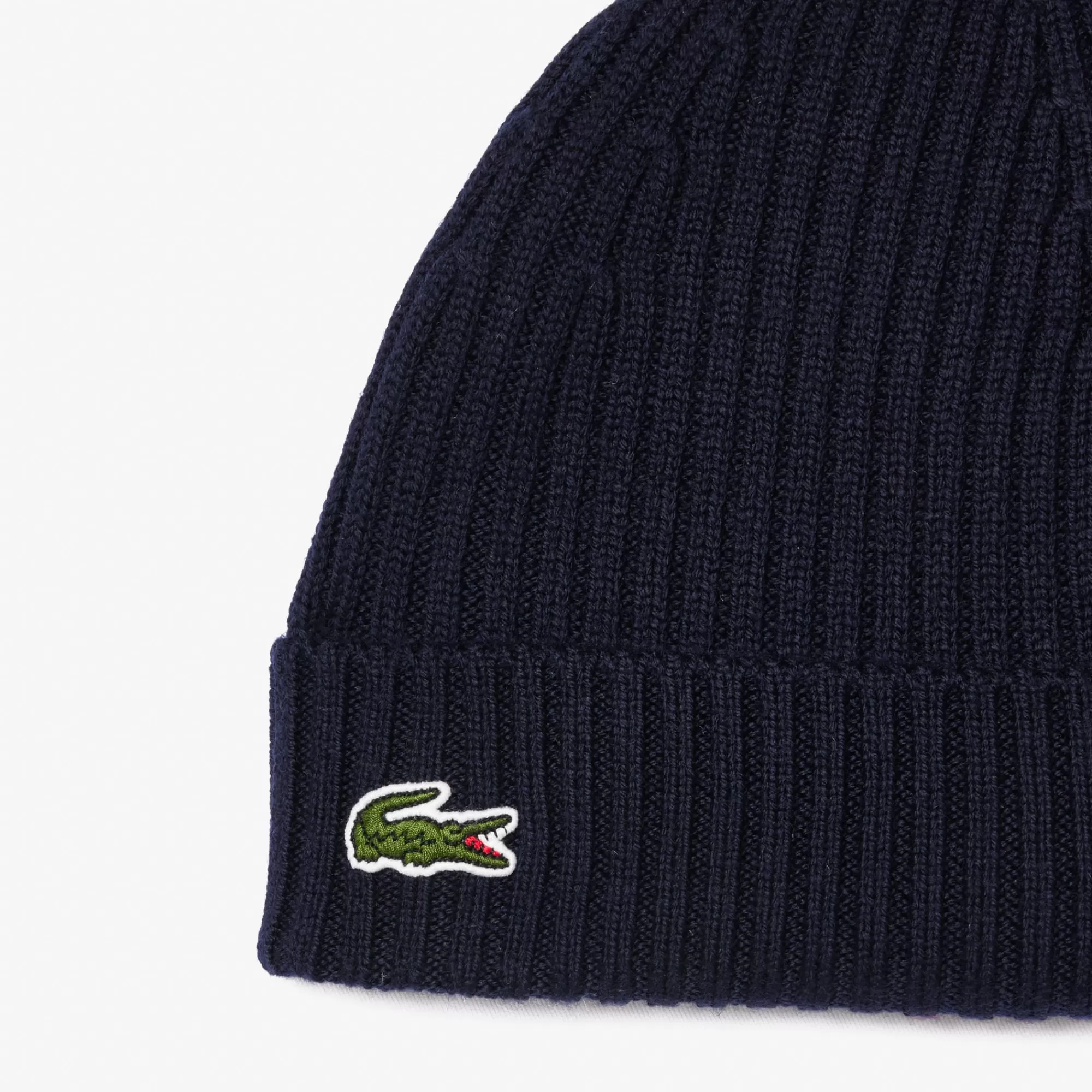 MULHER LACOSTE Luvas & Gorros | Bonés & Chapéus^Gorro em Malha Canelada Escovada de Lã