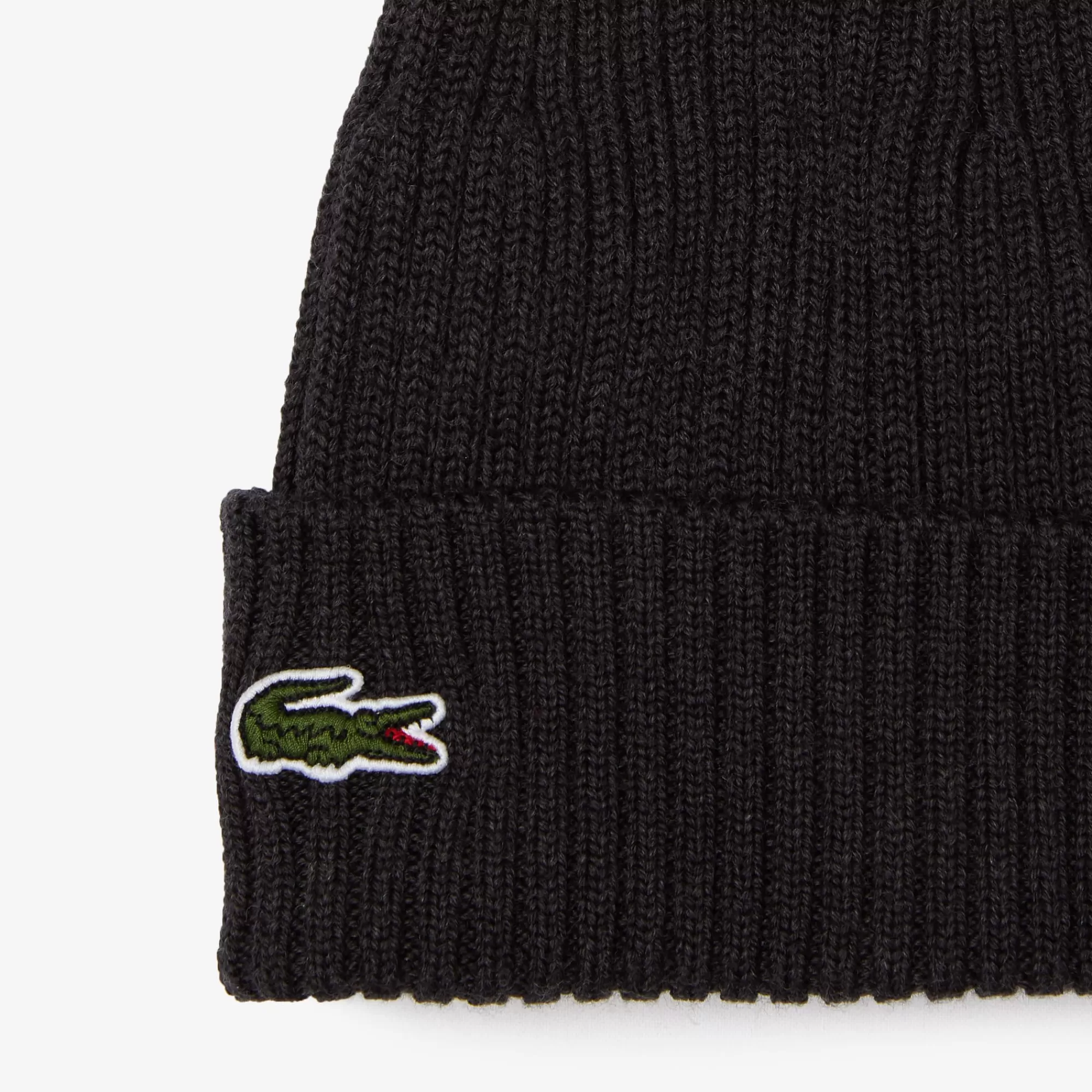 MULHER LACOSTE Luvas & Gorros | Bonés & Chapéus^Gorro em Malha Canelada Escovada de Lã