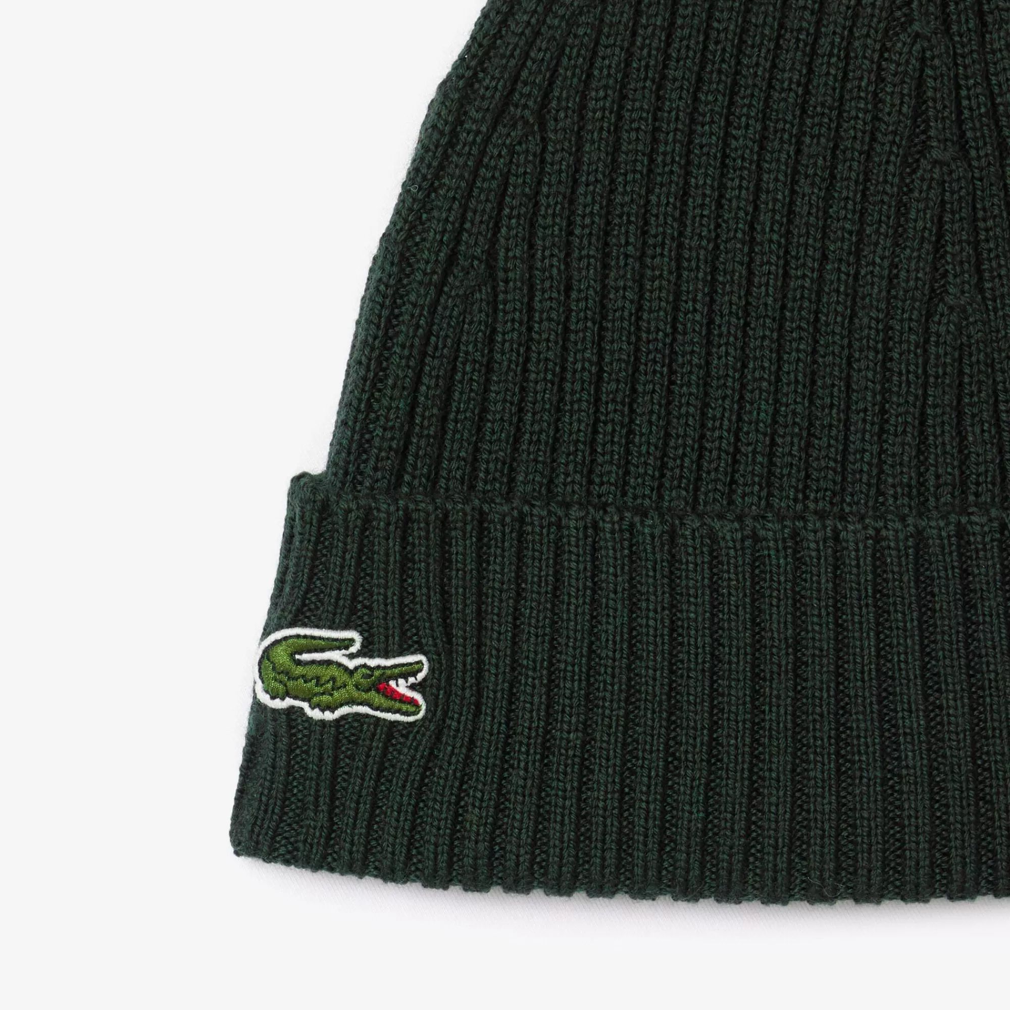 MULHER LACOSTE Bonés & Chapéus | Luvas & Gorros^Gorro em Malha Canelada Escovada de Lã