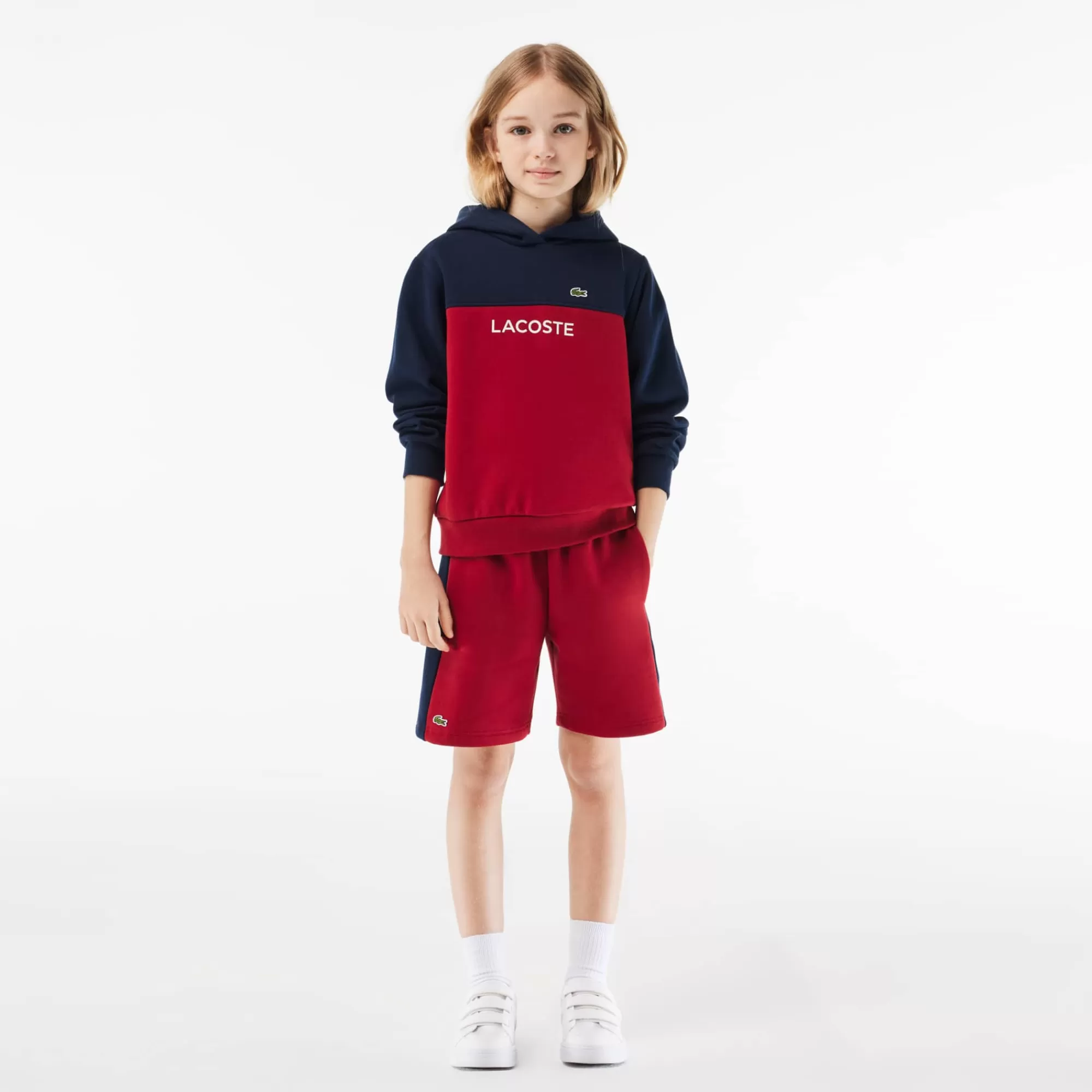 Crianças LACOSTE Moda Menina | Moda Menino^Hoodie Colorblock em Felpa