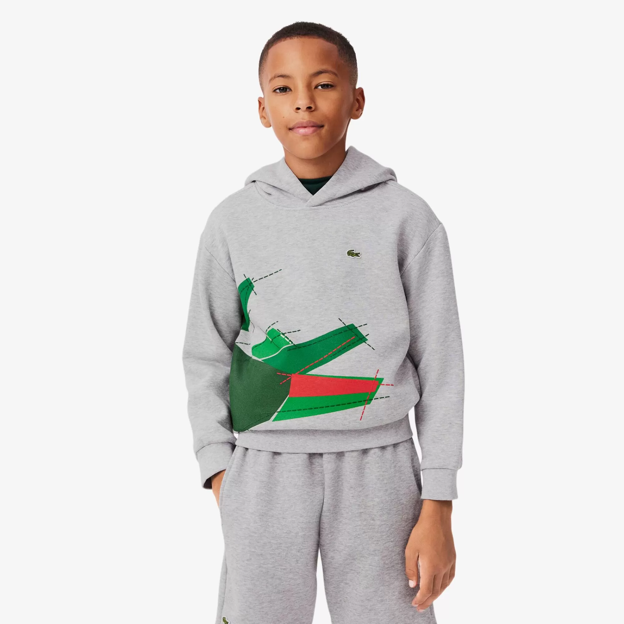 Crianças LACOSTE Moda Menino | Moda Menino^Hoodie com Gráfico de Crocodilo