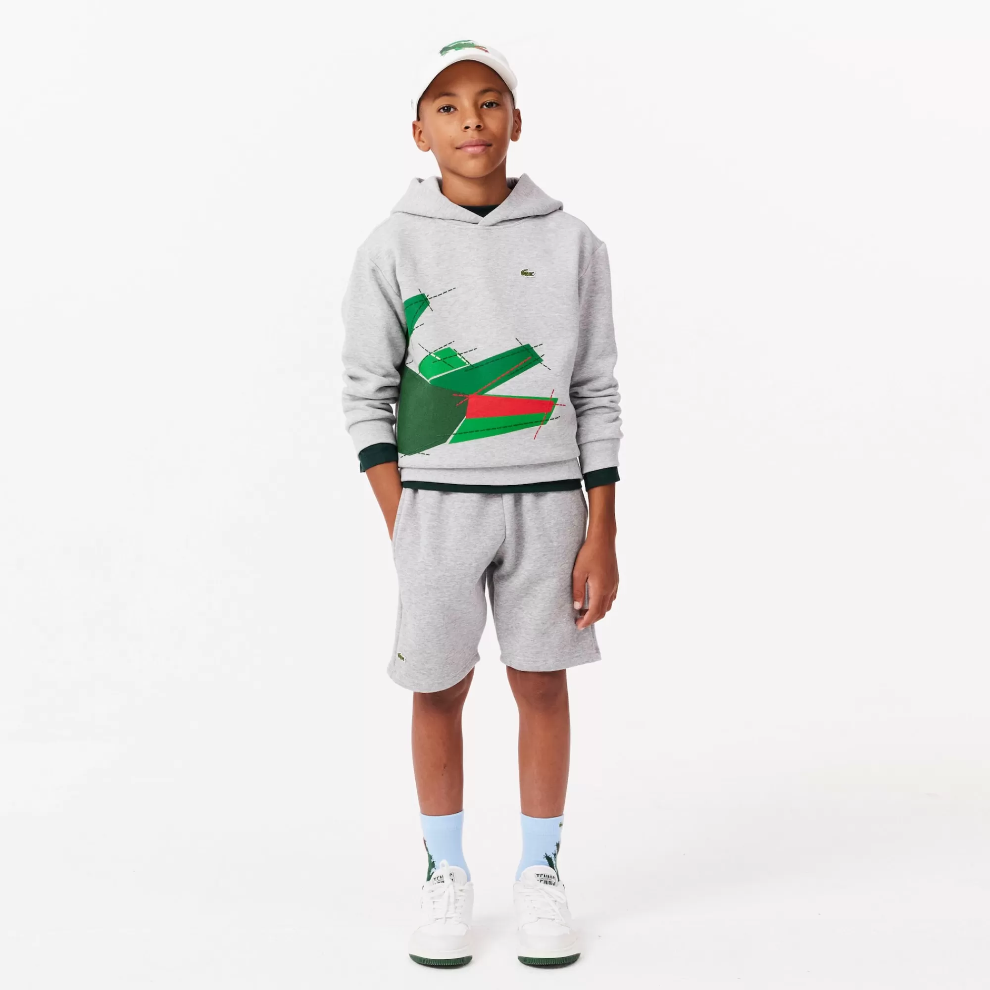 Crianças LACOSTE Moda Menino | Moda Menino^Hoodie com Gráfico de Crocodilo