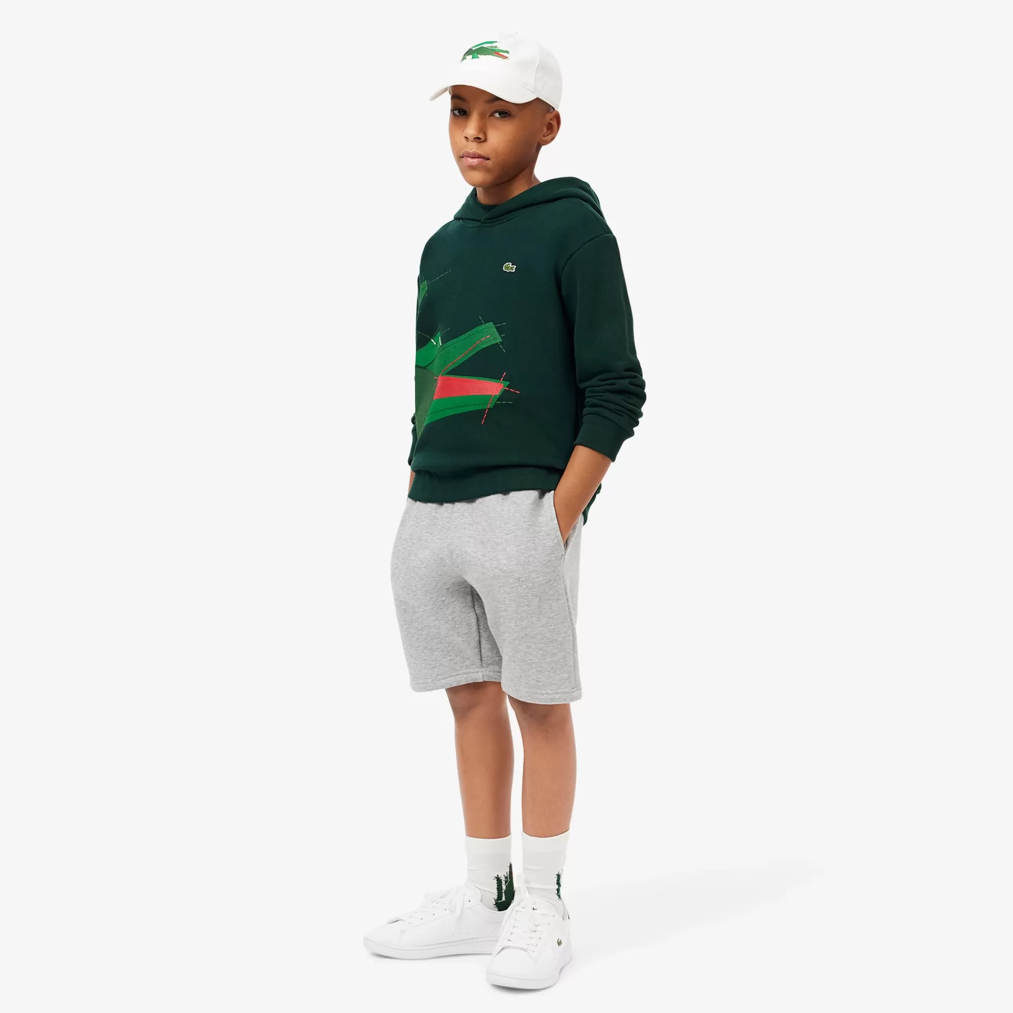 Crianças LACOSTE Moda Menino | Moda Menino^Hoodie com Gráfico de Crocodilo