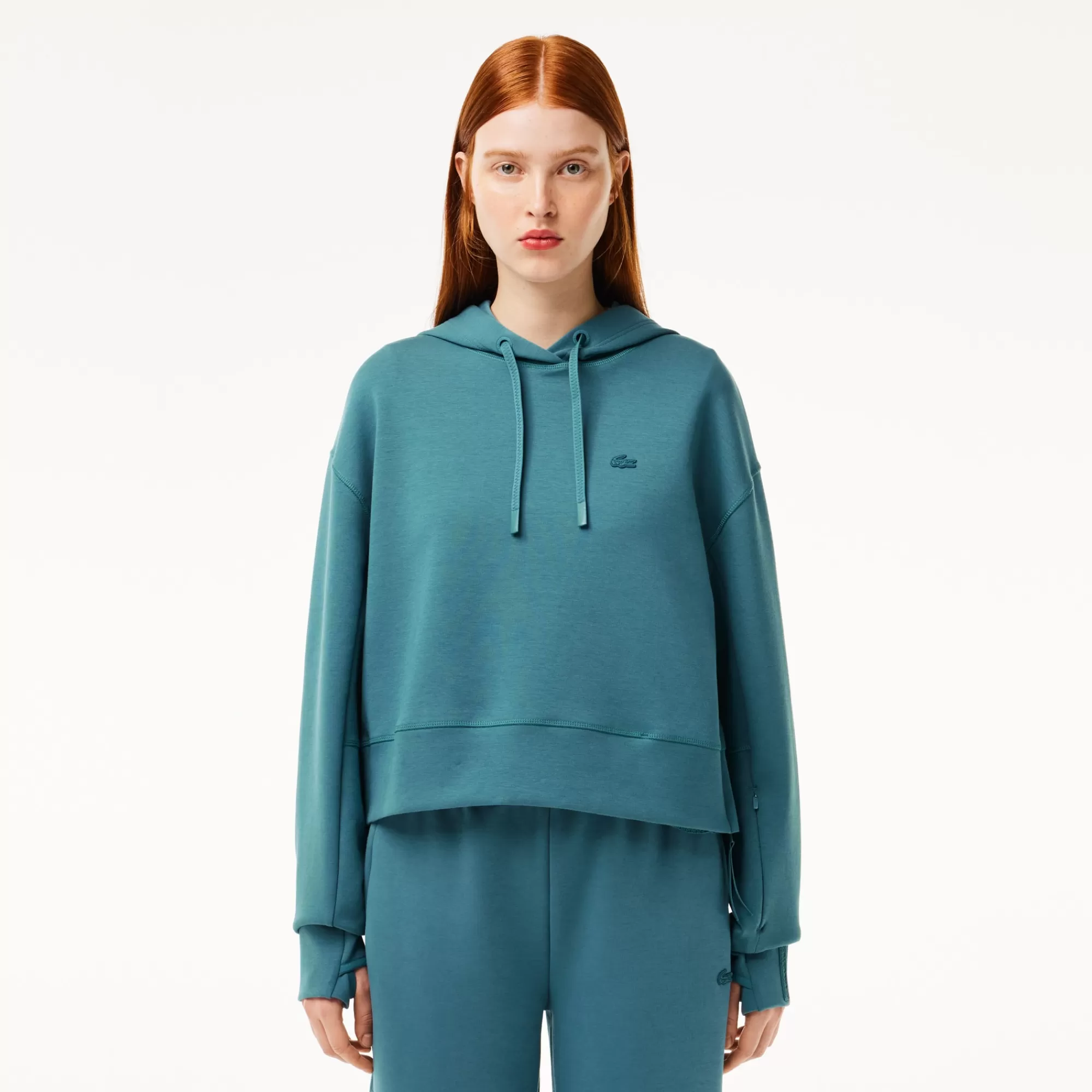 MULHER LACOSTE Sweatshirts^Hoodie de Algodão Curto