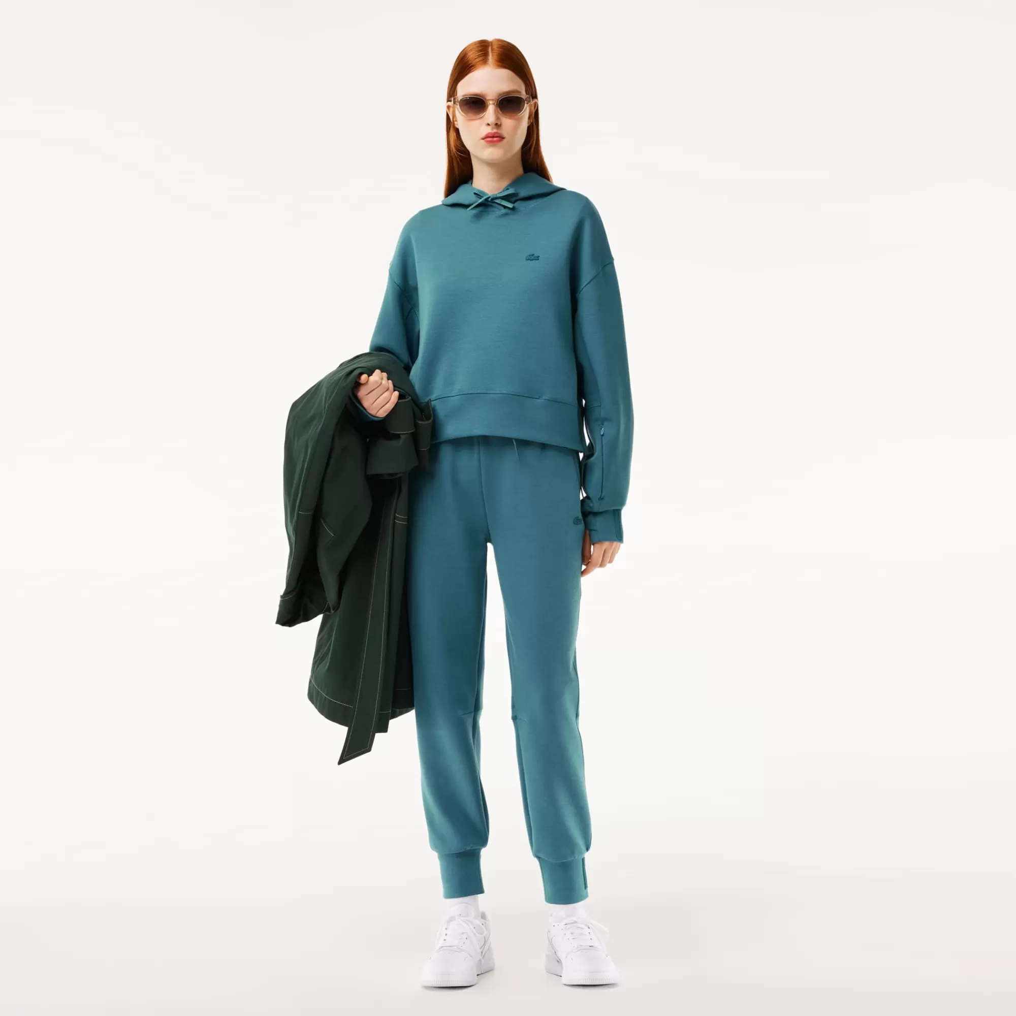 MULHER LACOSTE Sweatshirts^Hoodie de Algodão Curto