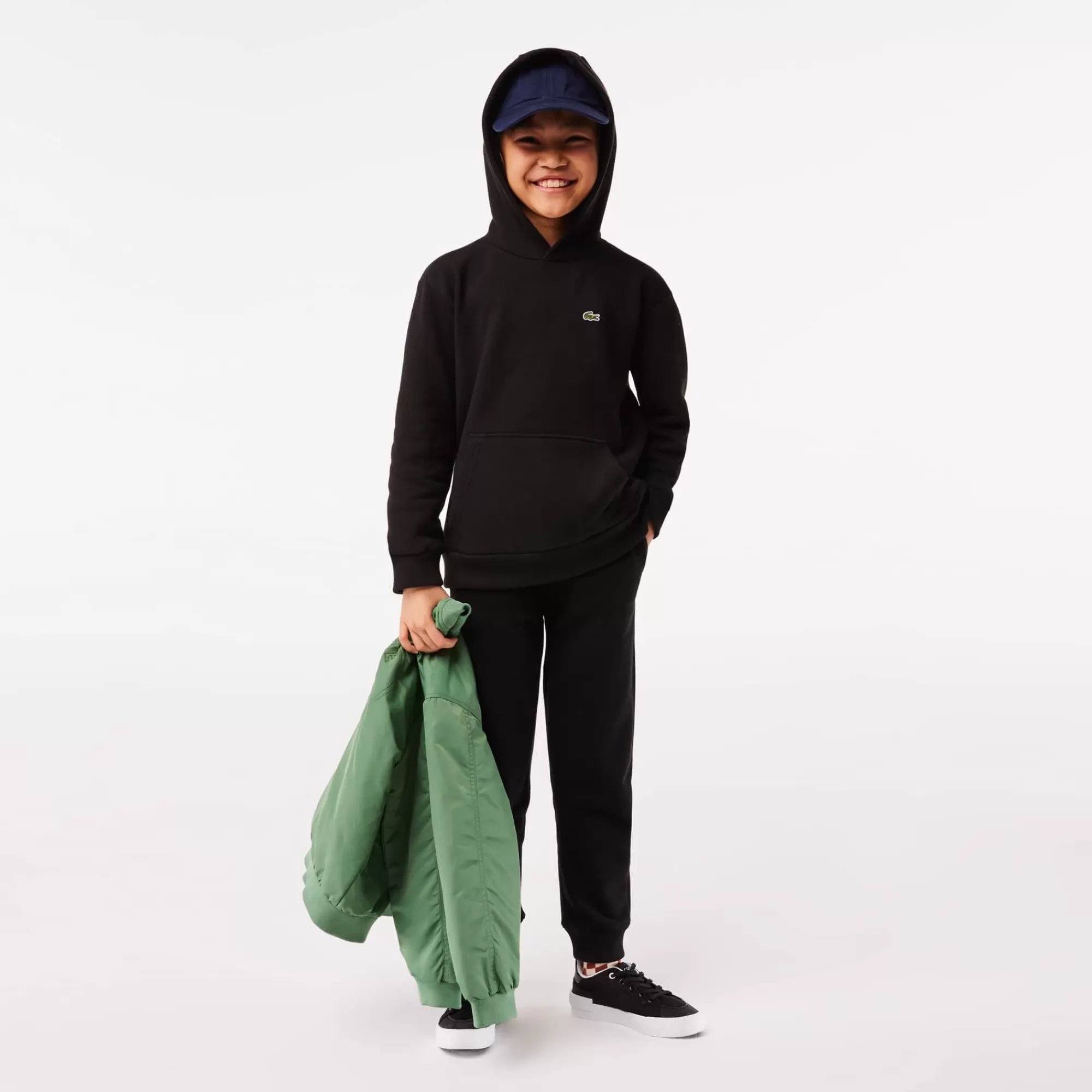 Crianças LACOSTE Moda Menina | Moda Menino^Hoodie de Felpa com Bolso Canguru