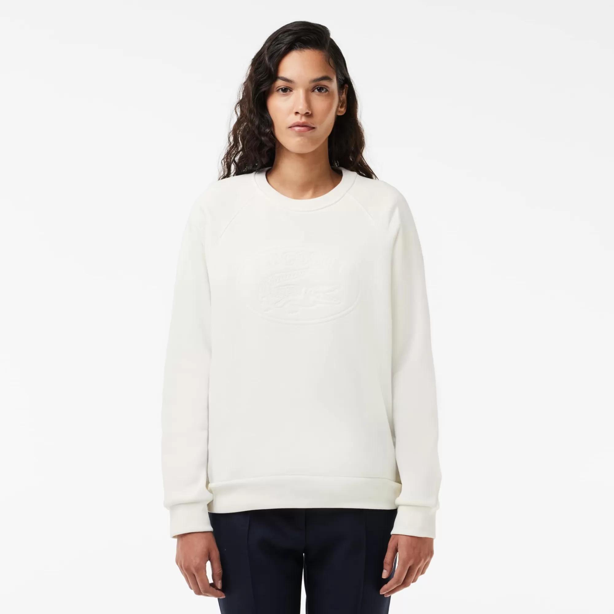 MULHER LACOSTE Sweatshirts^Hoodie em Felpa Bordado Relaxed Fit