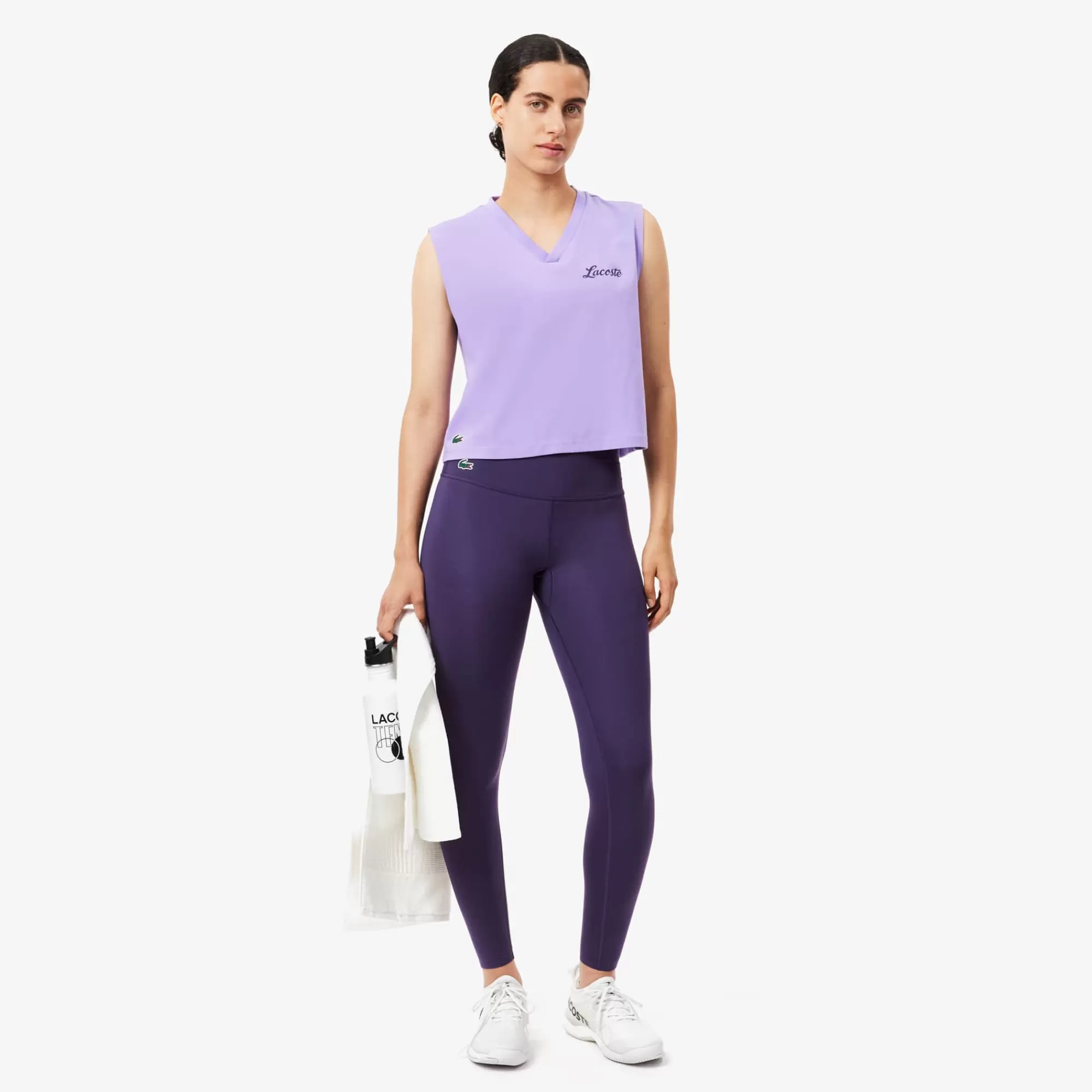 MULHER LACOSTE Ginásio & Treino | Roupa Deportiva Mulher^Leggings Desportivas Elásticas Estampadas e com Tecnologia Ultra-Dry