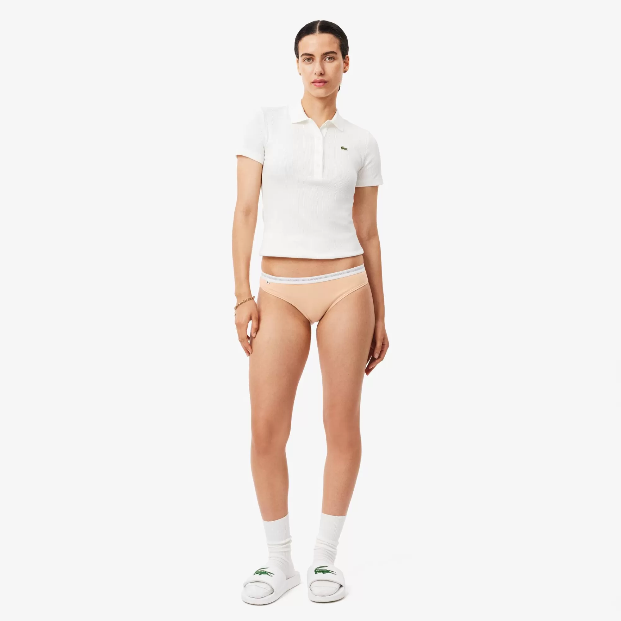 MULHER LACOSTE Roupa Interior E Roupa De Casa | Roupa Interior^Pack de 3 Cuecas de Algodão Elástico