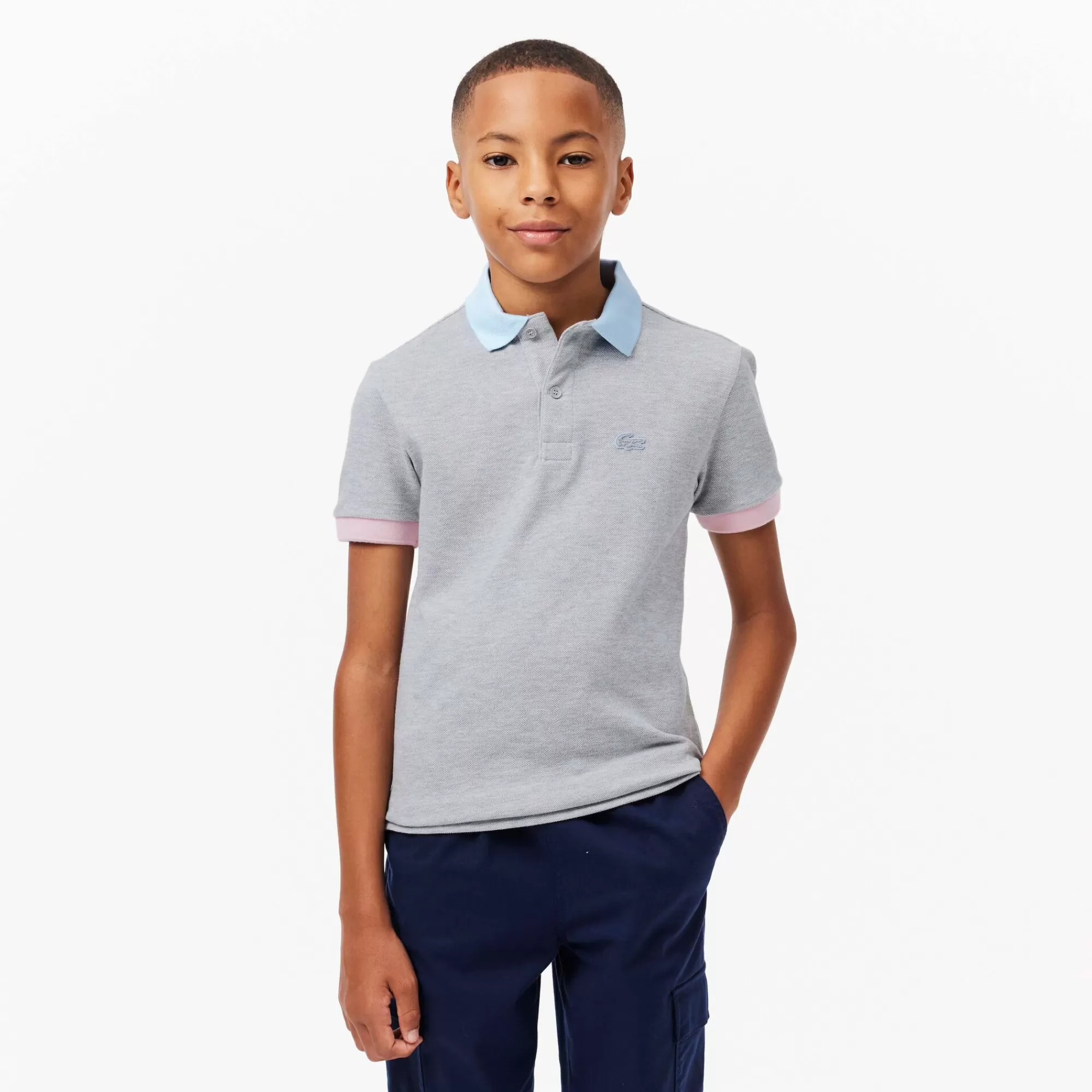 Crianças LACOSTE Moda Menino | Moda Menino^Polo Colorblock em Piqué