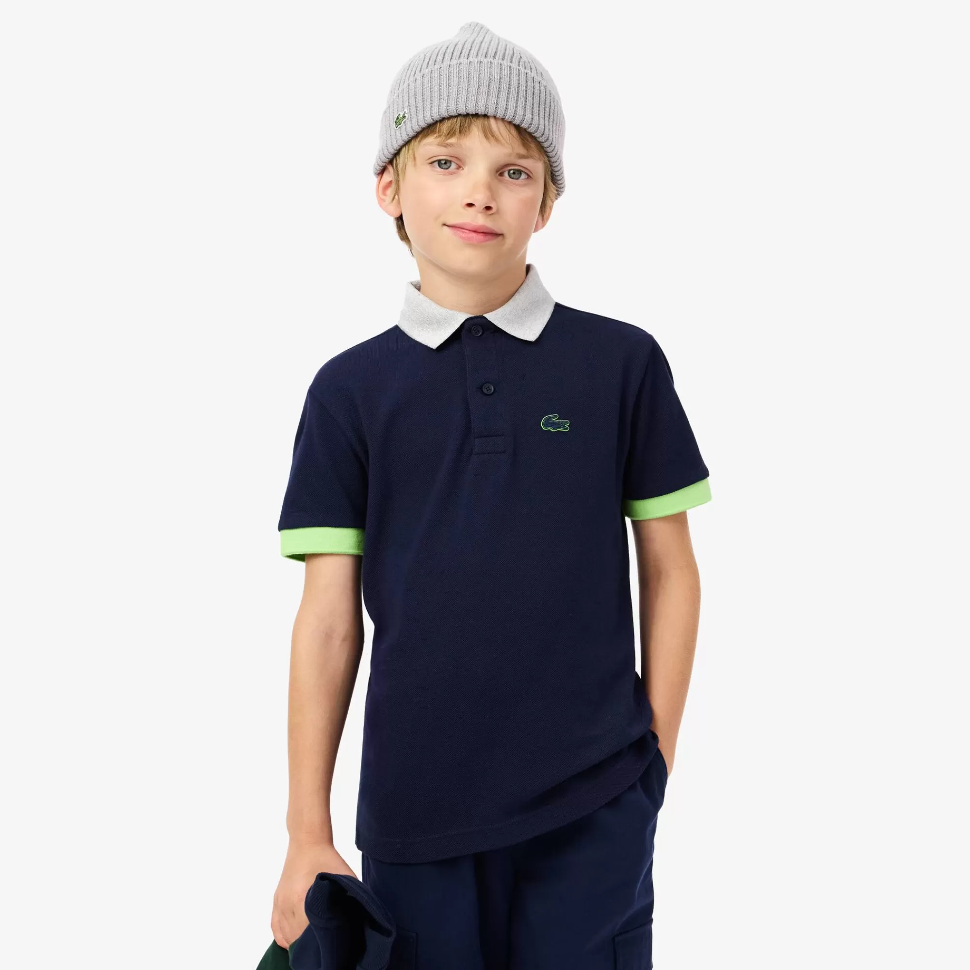 Crianças LACOSTE Moda Menino | Moda Menino^Polo Colorblock em Piqué