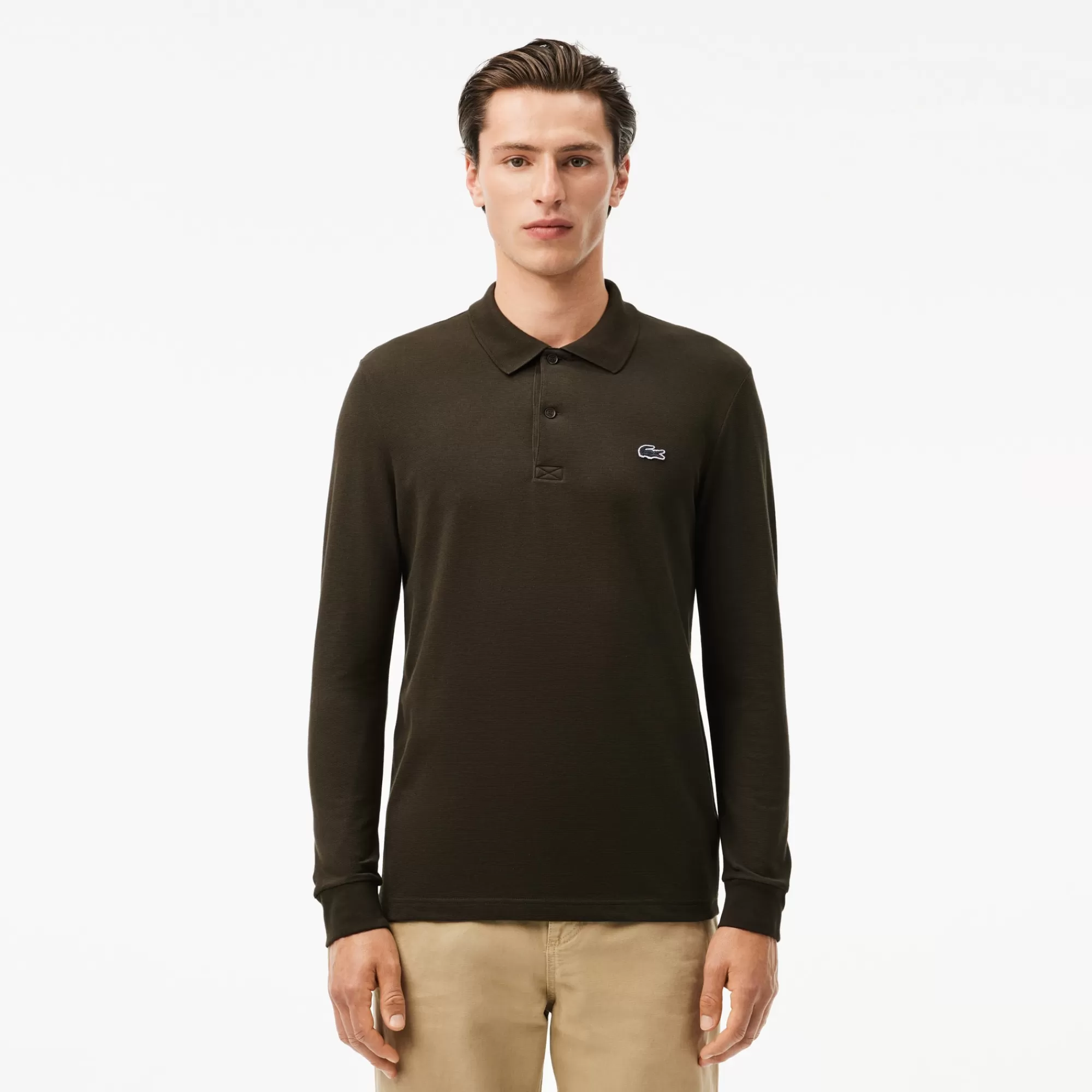 LACOSTE Polos^Polo de Algodão de Manga Comprida Regular Fit