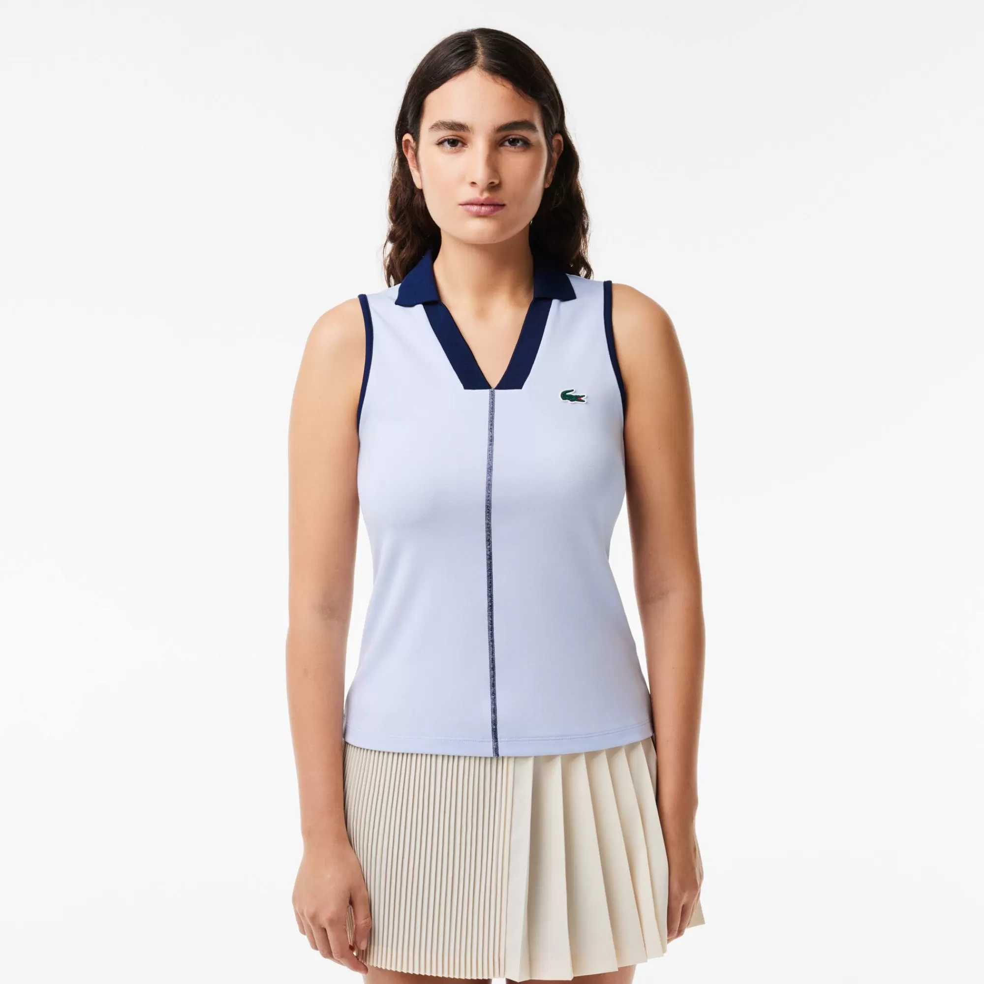 MULHER LACOSTE Ténis | Roupa Deportiva Mulher^Polo de Ténis com Tecnologia Ultra-Dry e Sem Mangas Slim Fit