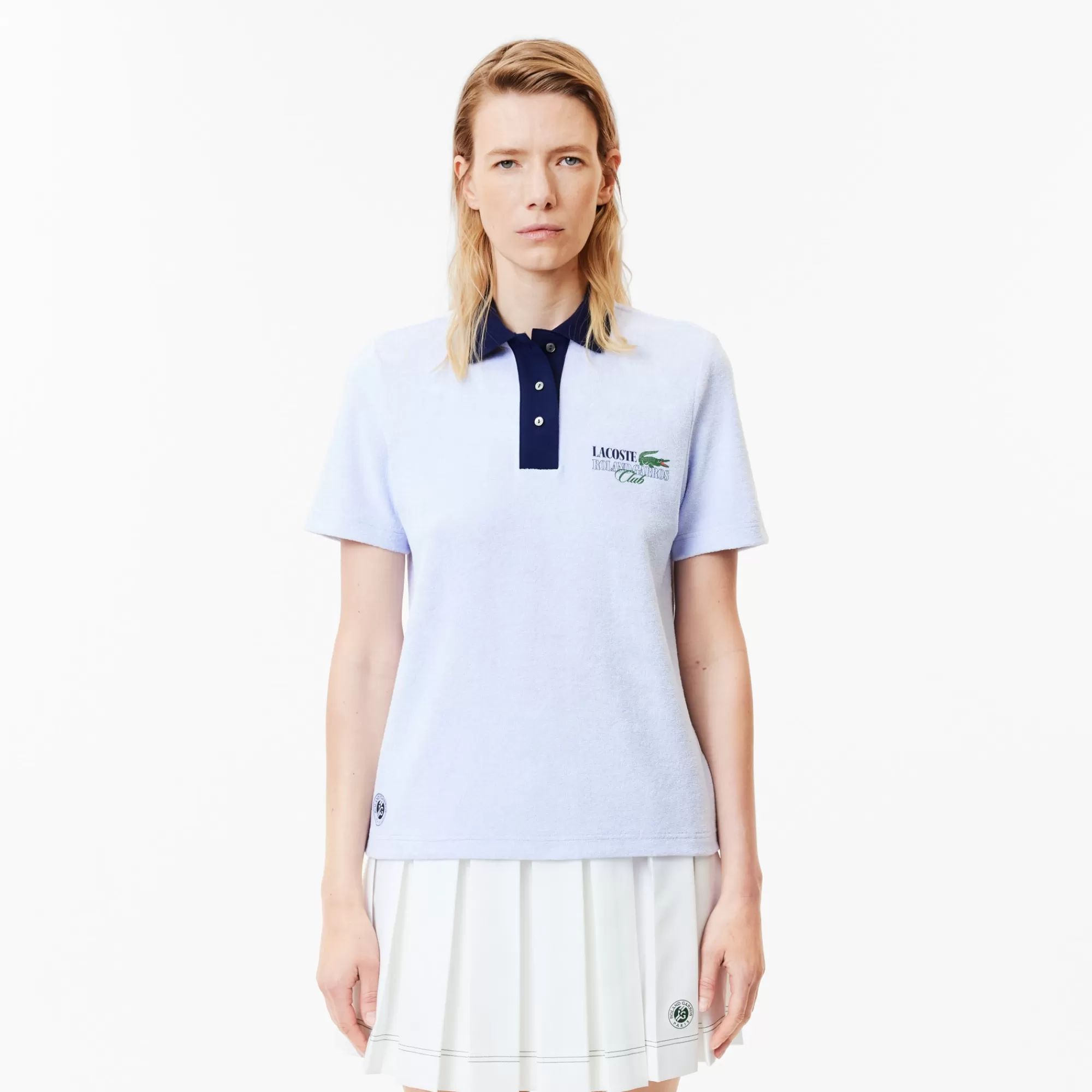 MULHER LACOSTE Ténis | Roupa Deportiva Mulher^Polo de Ténis Terry Edição Roland-Garros