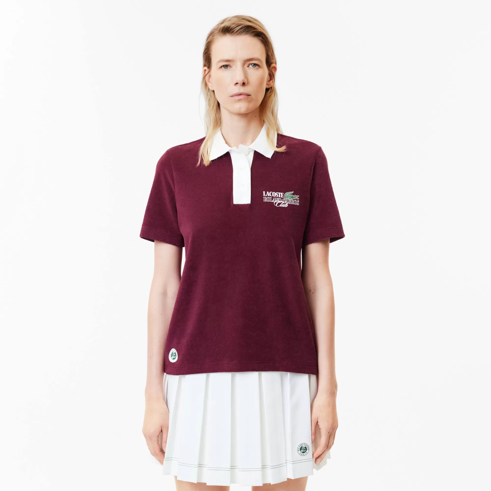 MULHER LACOSTE Ténis | Roupa Deportiva Mulher^Polo de Ténis Terry Edição Roland-Garros