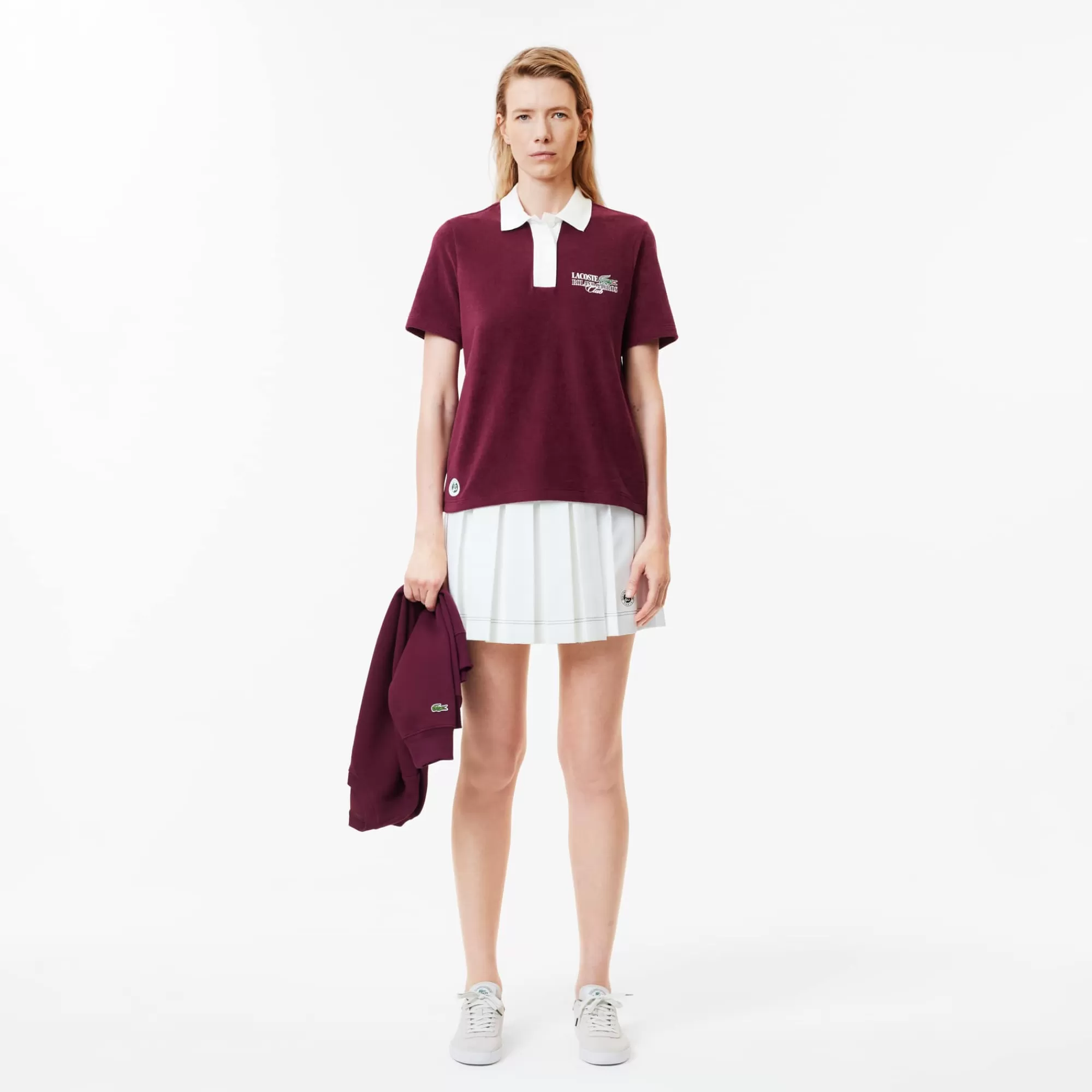 MULHER LACOSTE Ténis | Roupa Deportiva Mulher^Polo de Ténis Terry Edição Roland-Garros