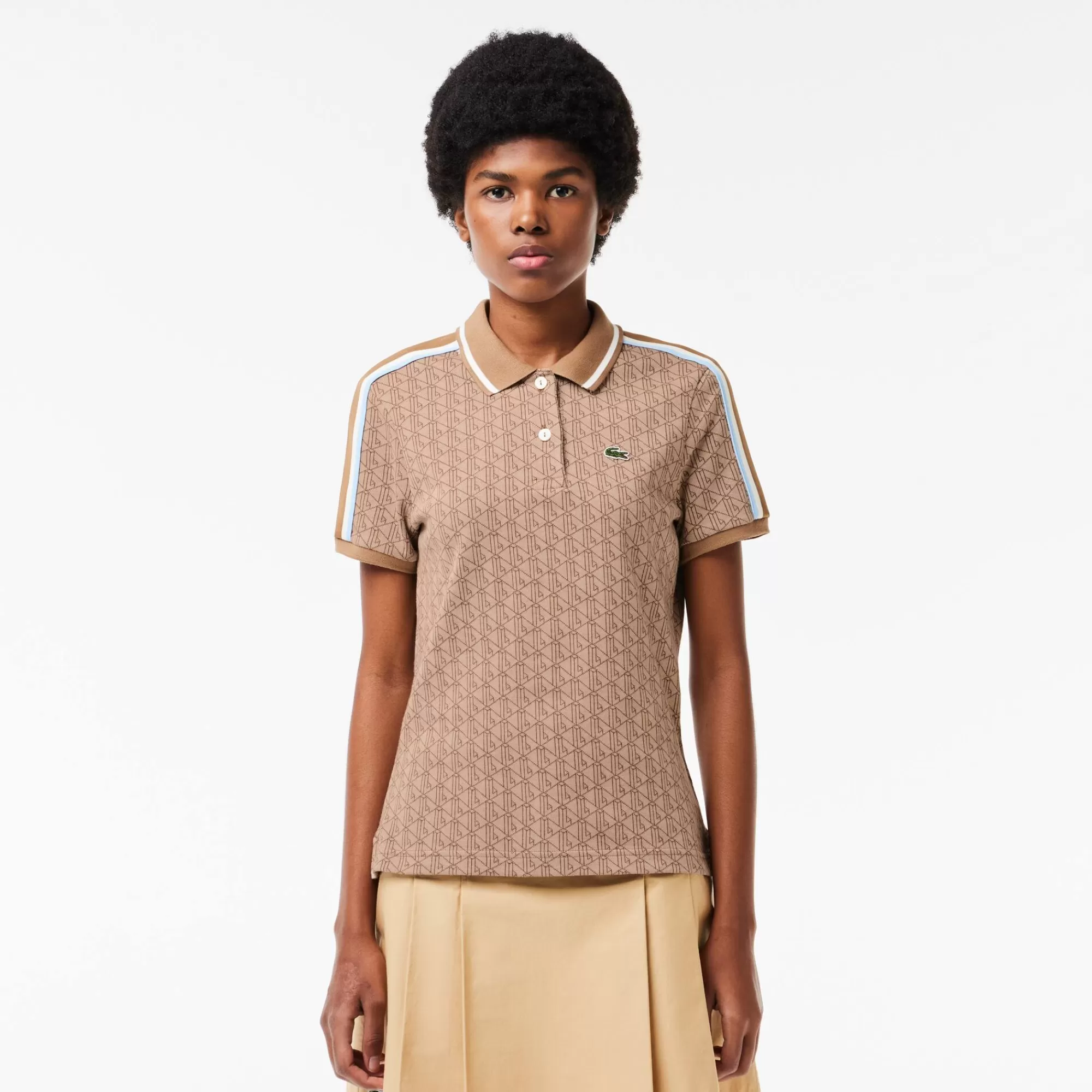 MULHER LACOSTE Polos^Polo em Jacquard com Monograma Slim Fit