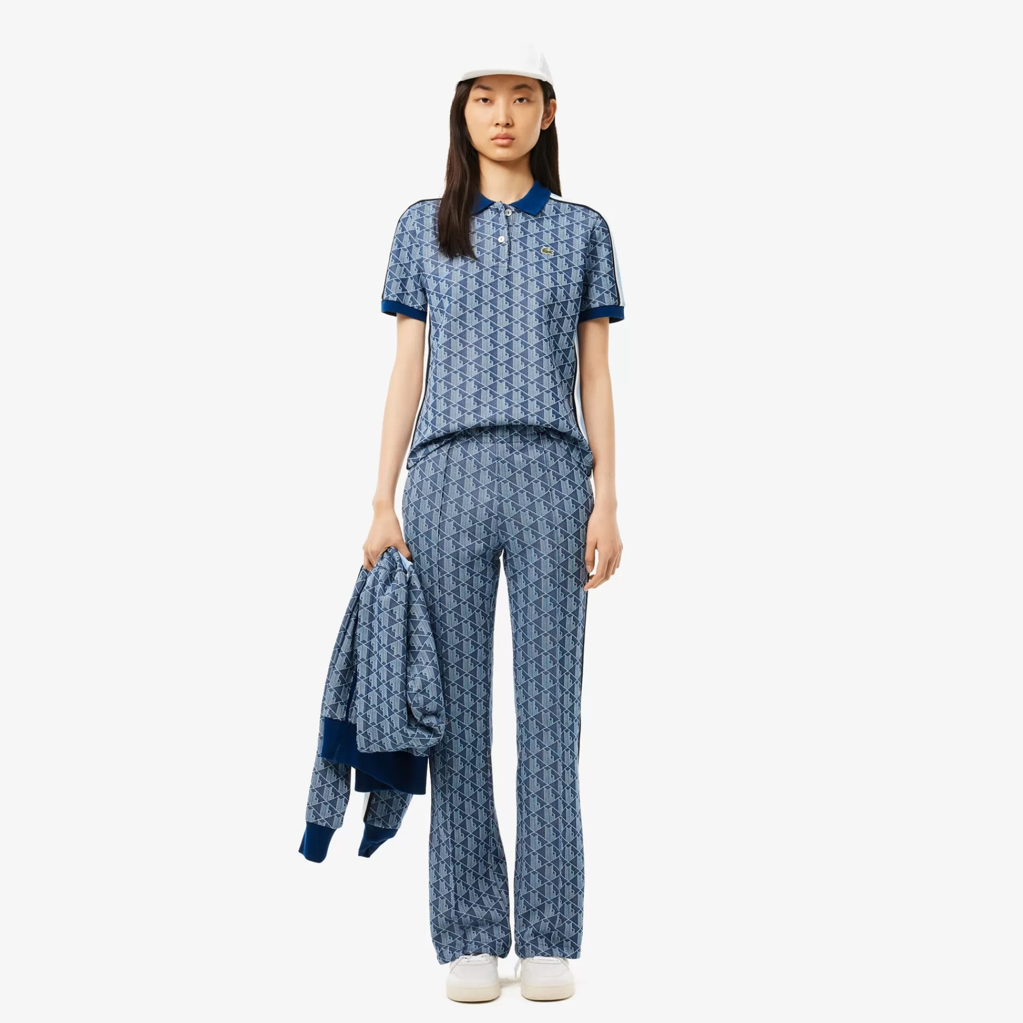 MULHER LACOSTE Polos^Polo em Jacquard com Monograma Slim Fit