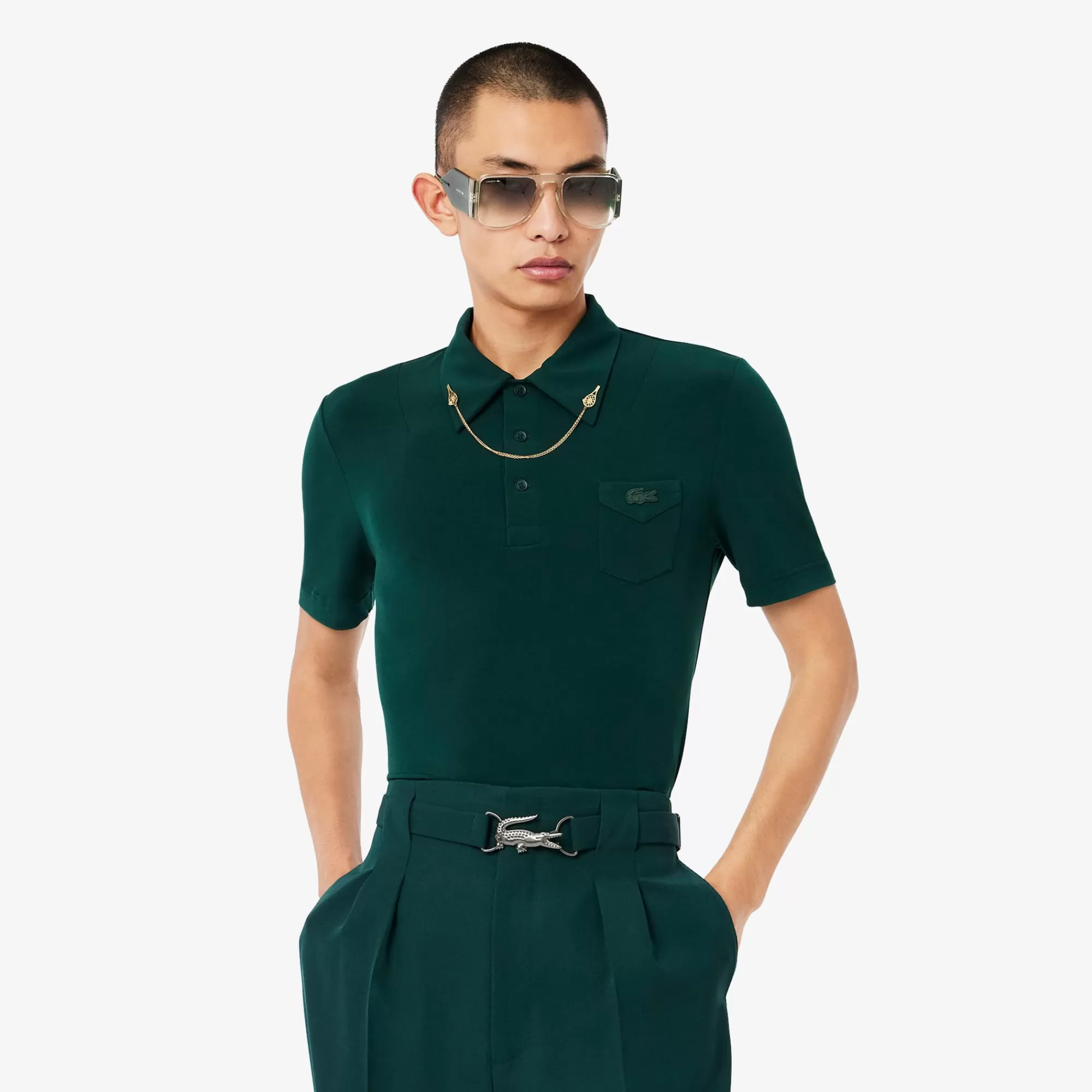 LACOSTE Polos^Polo em Jersey FW24 Runway