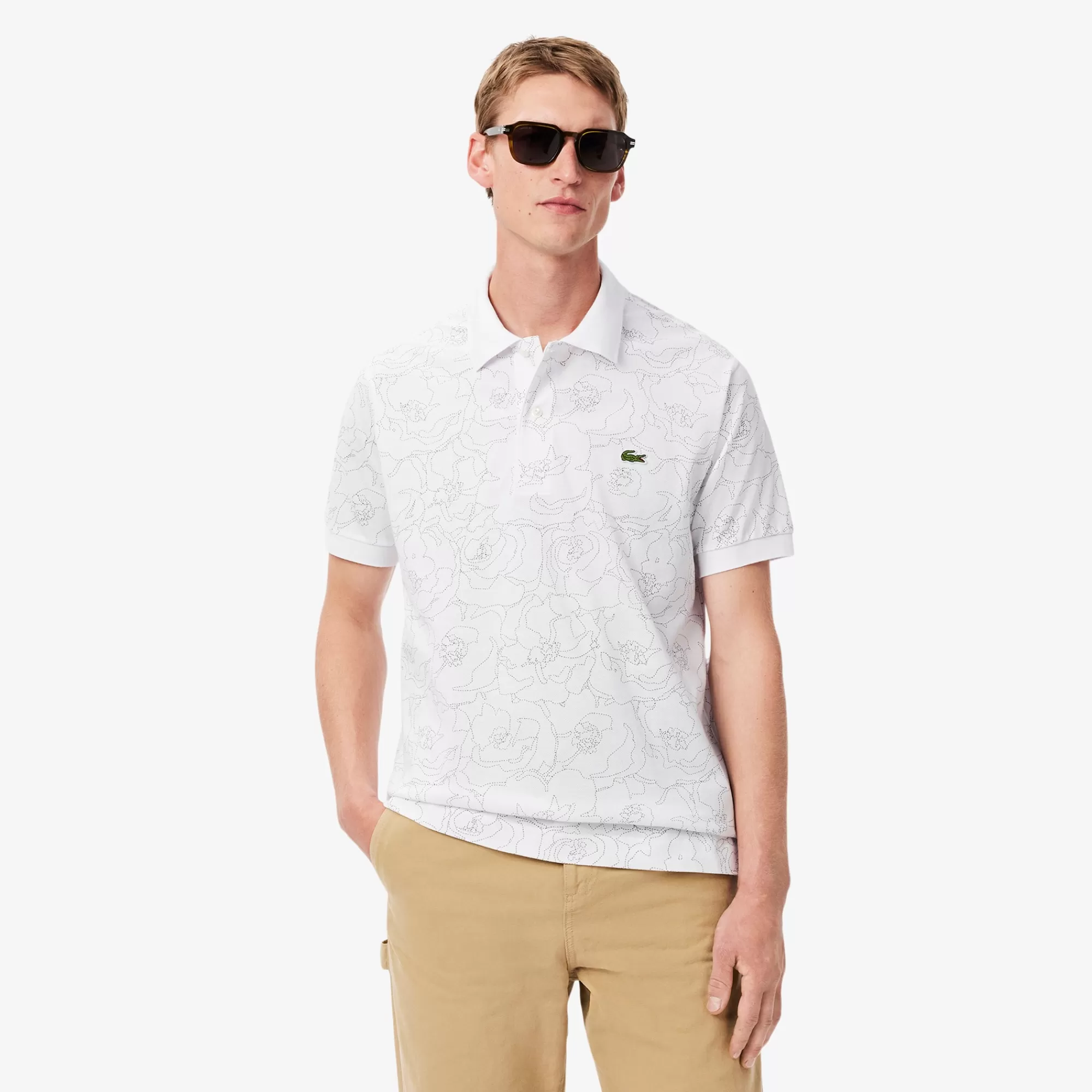 LACOSTE Polos^Polo L.12.12 com Estampado Floral Classic Fit