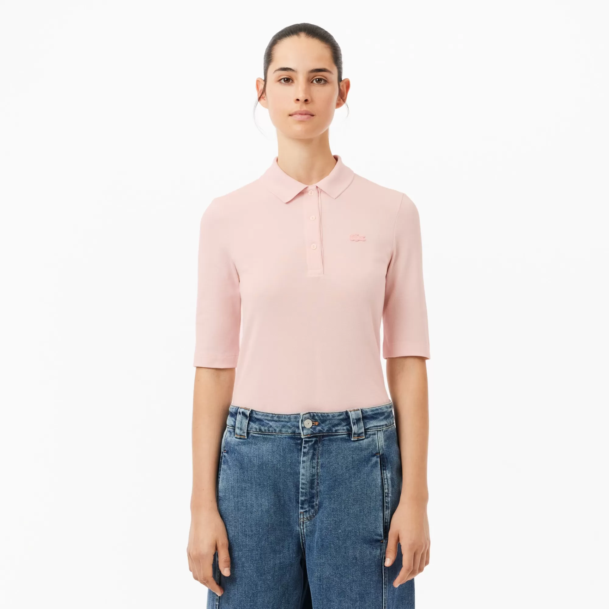 MULHER LACOSTE Polos^Polo L.12.D com Manga a 3/4 Slim Fit