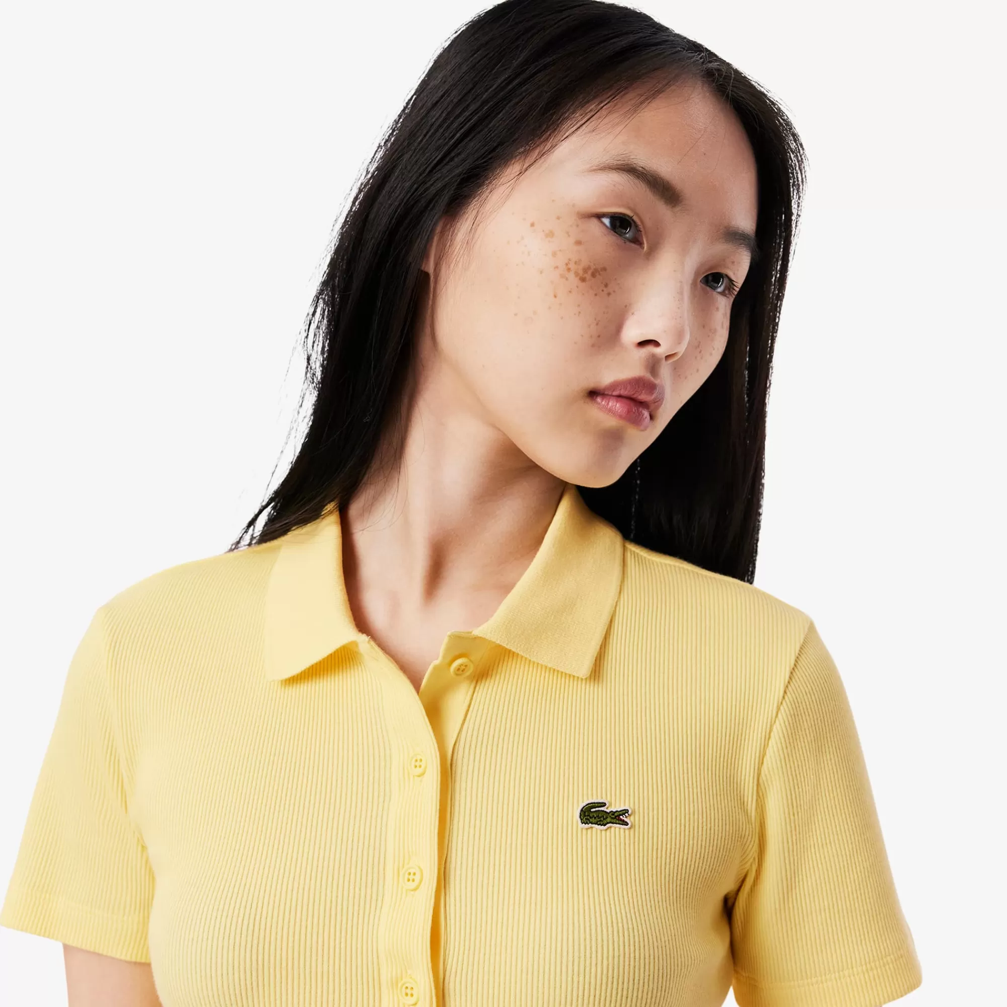 MULHER LACOSTE Polos^Polo L.12.D de Algodão Canelado Slim Fit