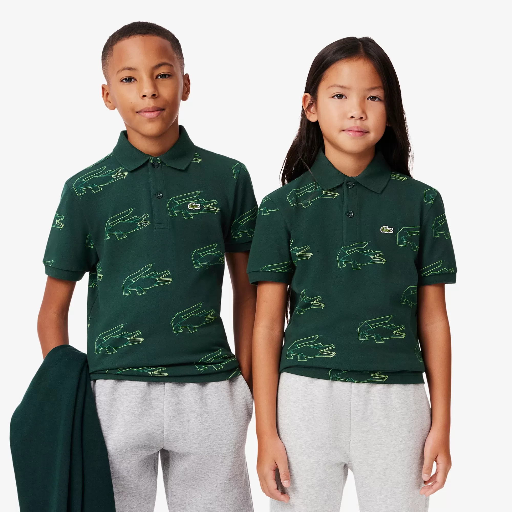 Crianças LACOSTE Moda Menina | Moda Menino^Polo Mini Piqué com Estampado de Crocodilo