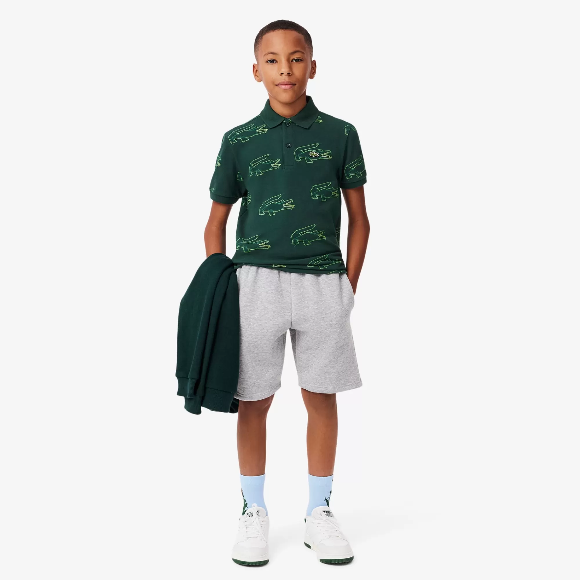 Crianças LACOSTE Moda Menina | Moda Menino^Polo Mini Piqué com Estampado de Crocodilo