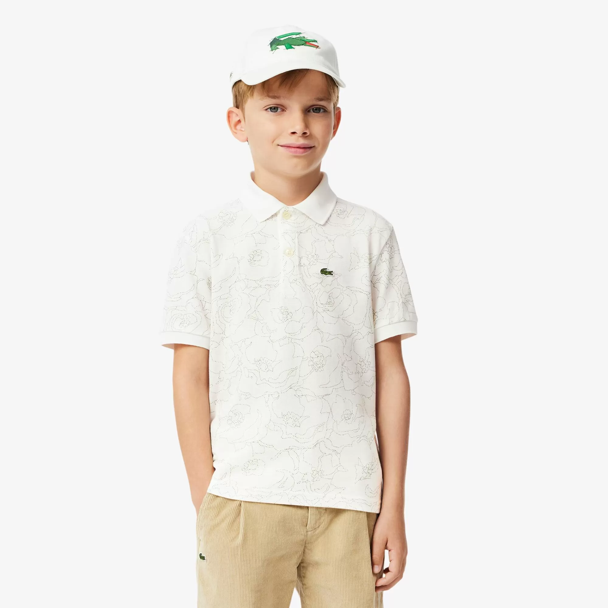 Crianças LACOSTE Moda Menino | Moda Menino^Polo Mini Piqué com Estampado Floral