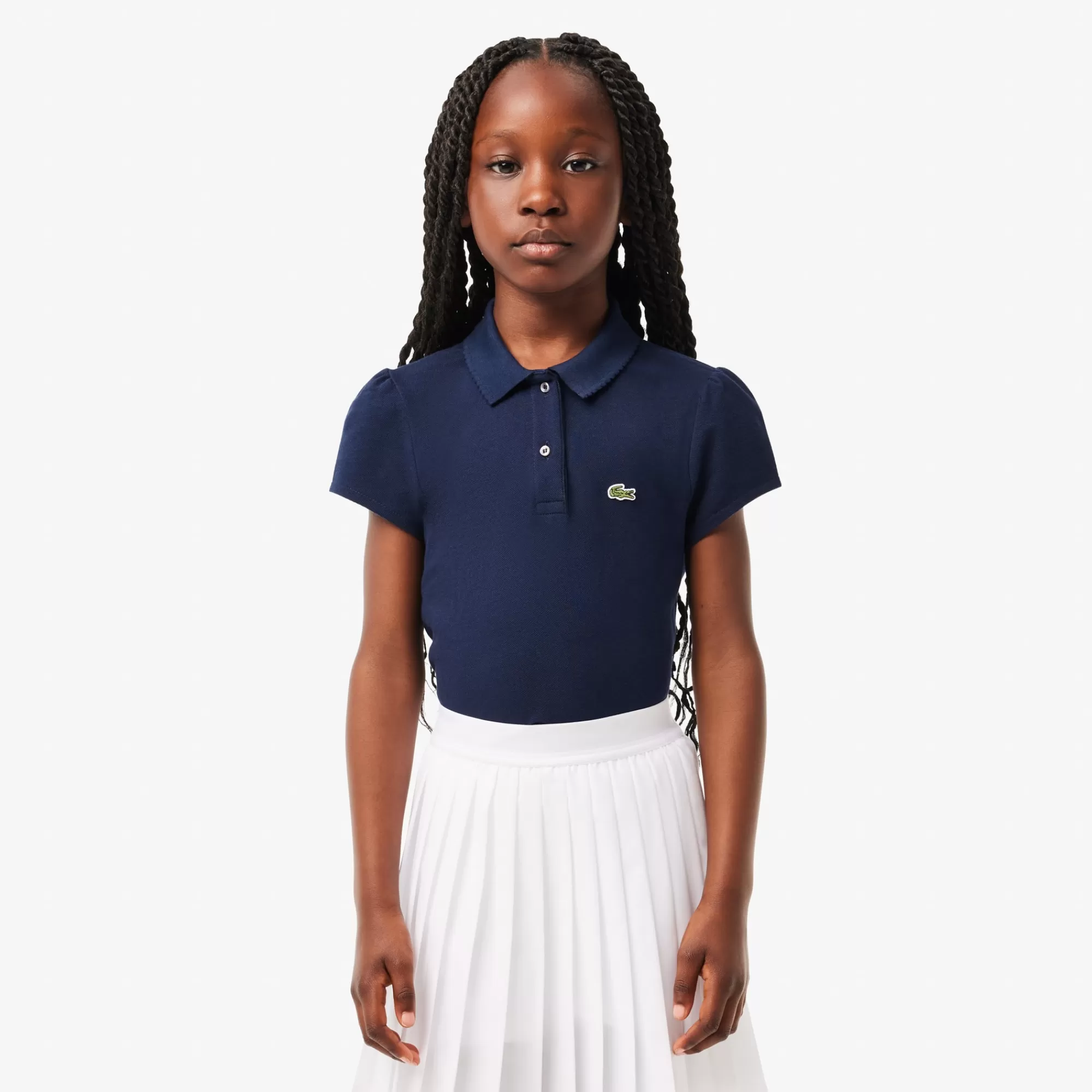 Crianças LACOSTE Moda Menina | Moda Menina^Polo Mini Piqué com Gola Festiva