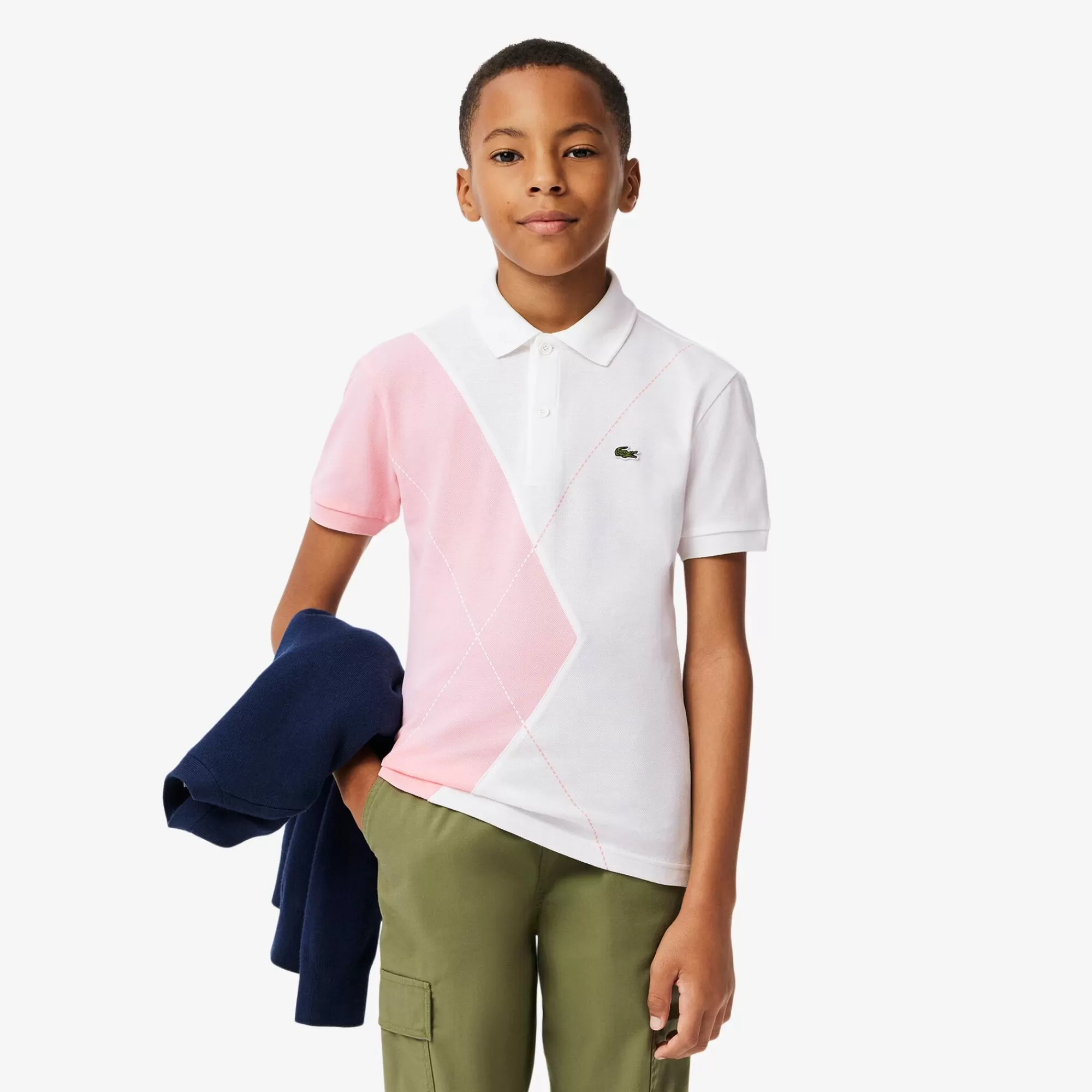 Crianças LACOSTE Moda Menino | Moda Menino^Polo Mini Piqué com Losangos em Contraste