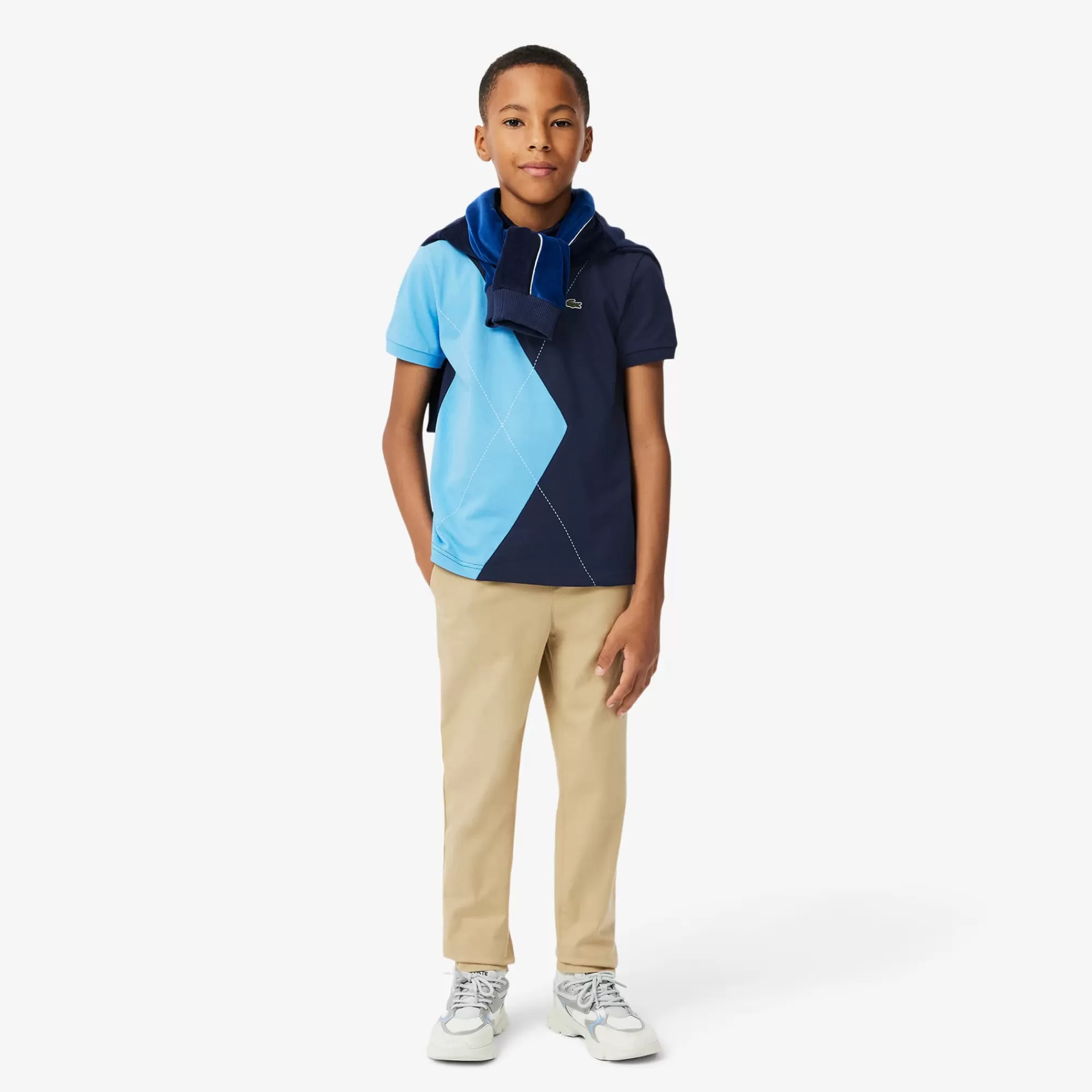 Crianças LACOSTE Moda Menino | Moda Menino^Polo Mini Piqué com Losangos em Contraste