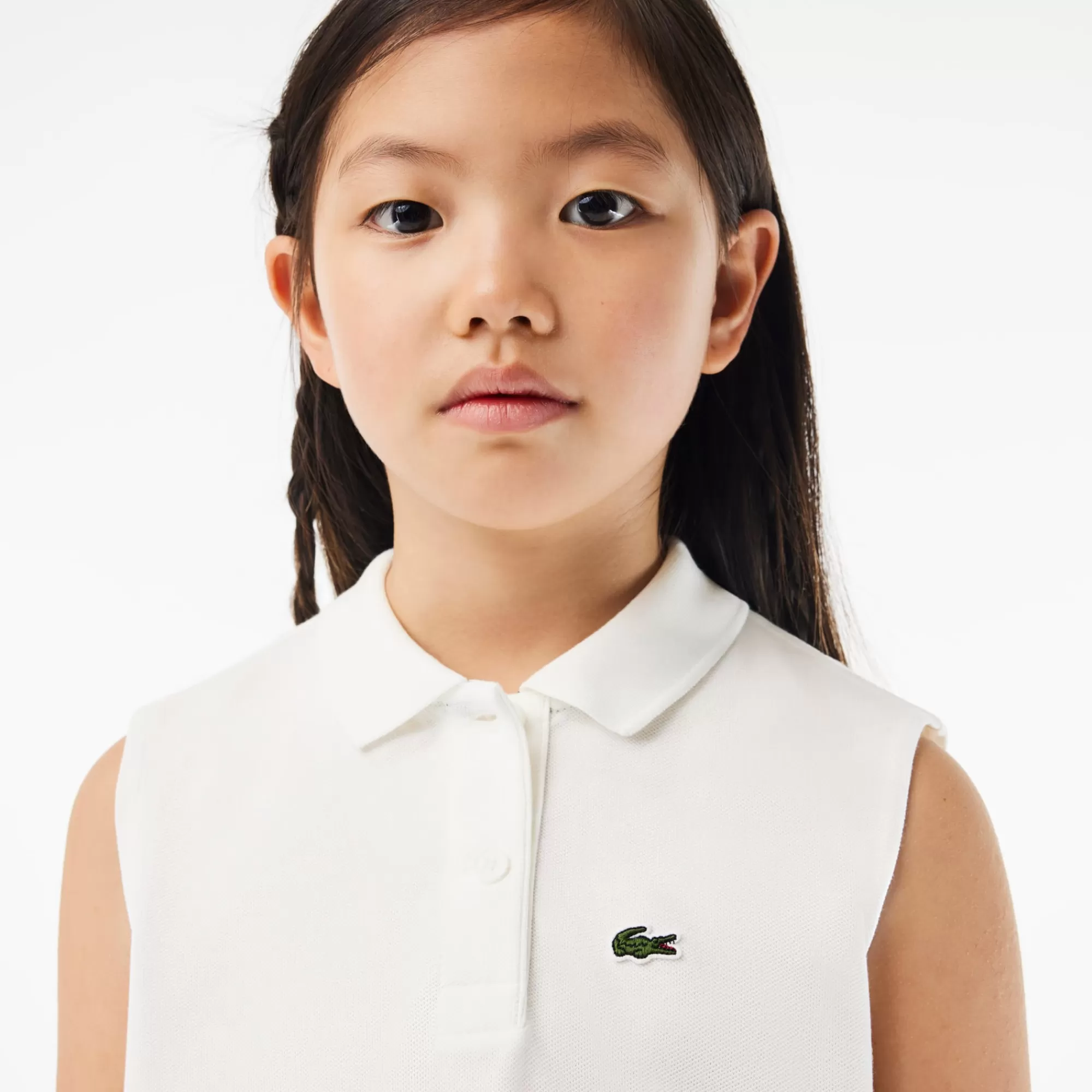 Crianças LACOSTE Moda Menina | Moda Menina^Polo Mini Piqué Elástico sem Mangas