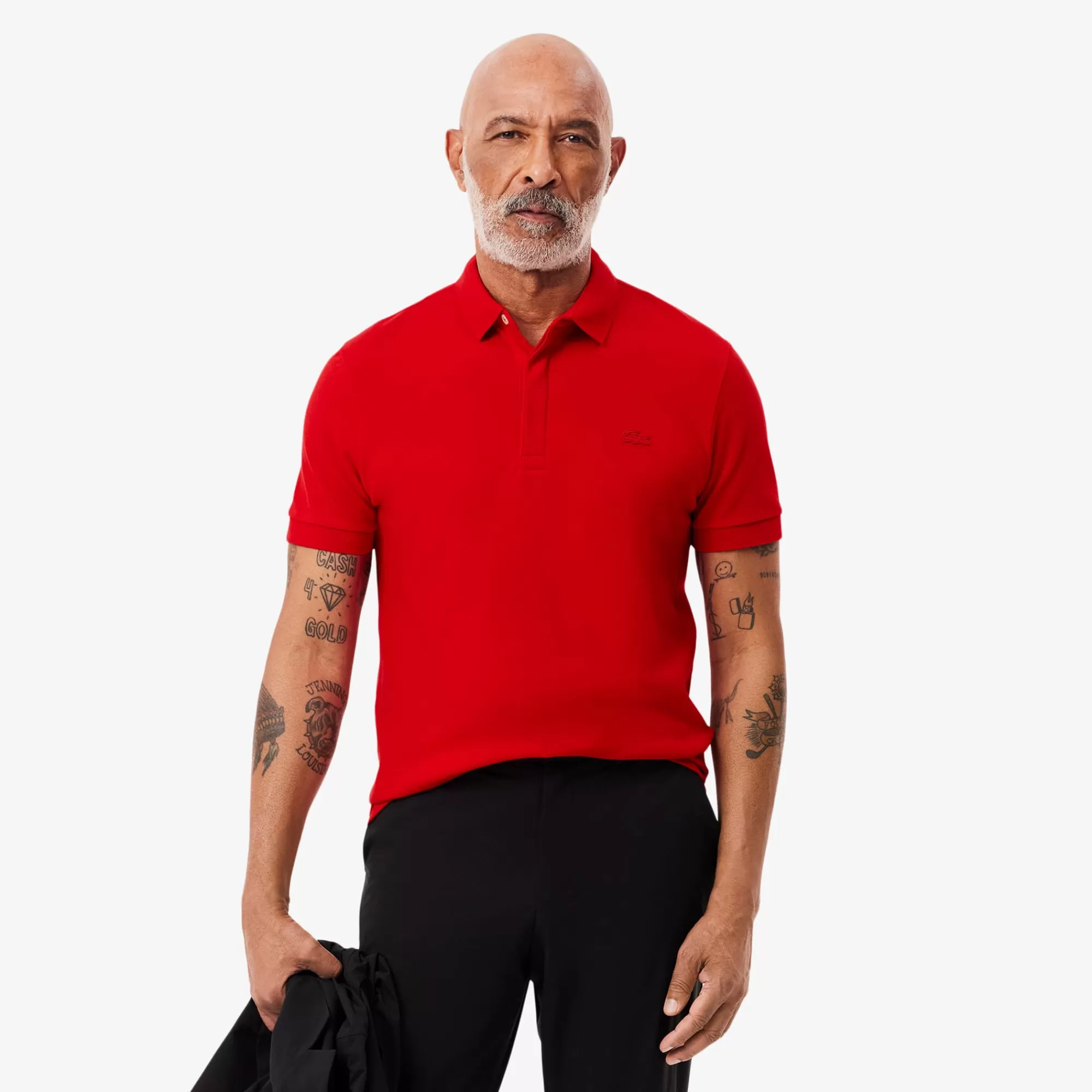 LACOSTE Polos^Polo Paris em Piqué Elástico Regular Fit