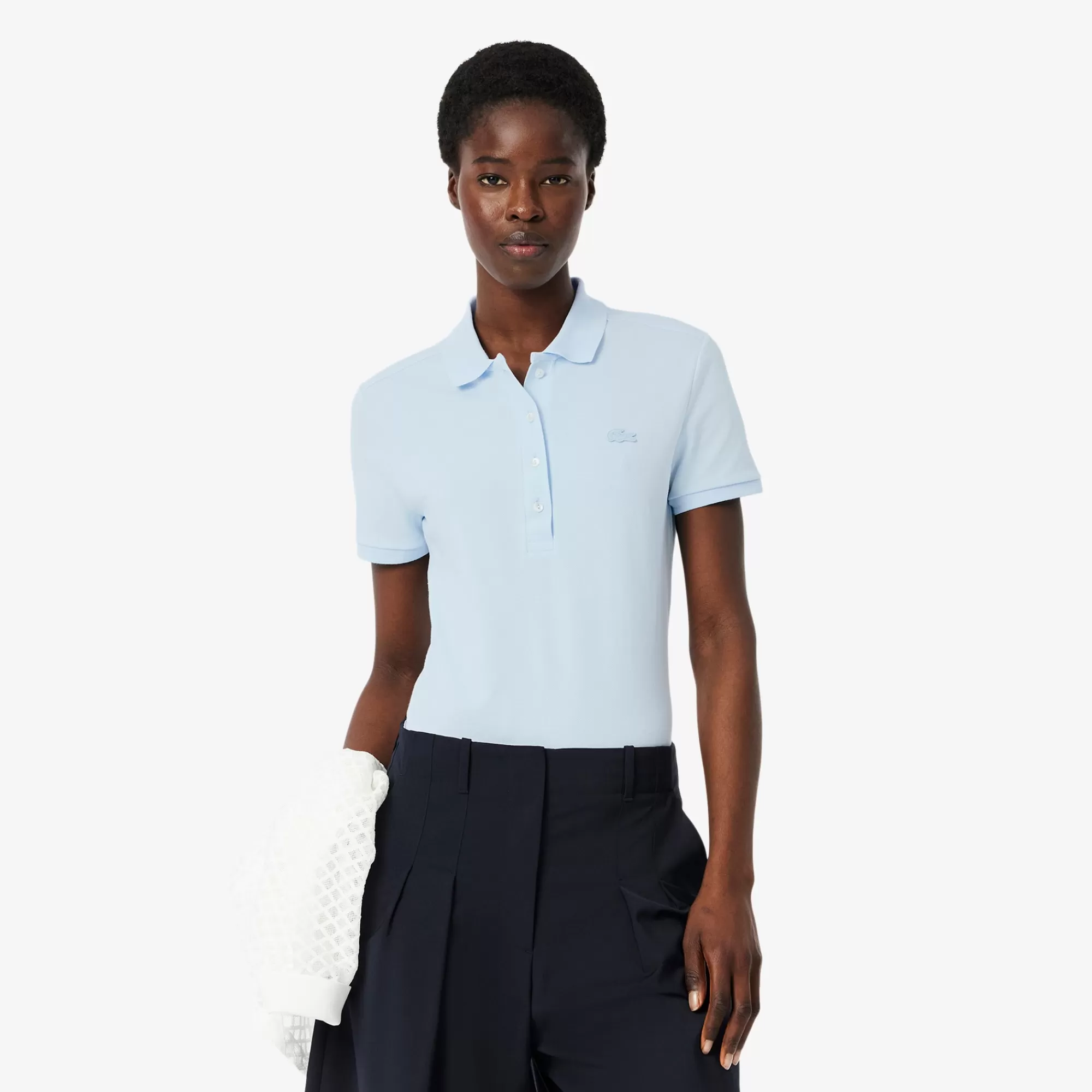 MULHER LACOSTE Polos^Polo piqué de algodão stretch para Mulher