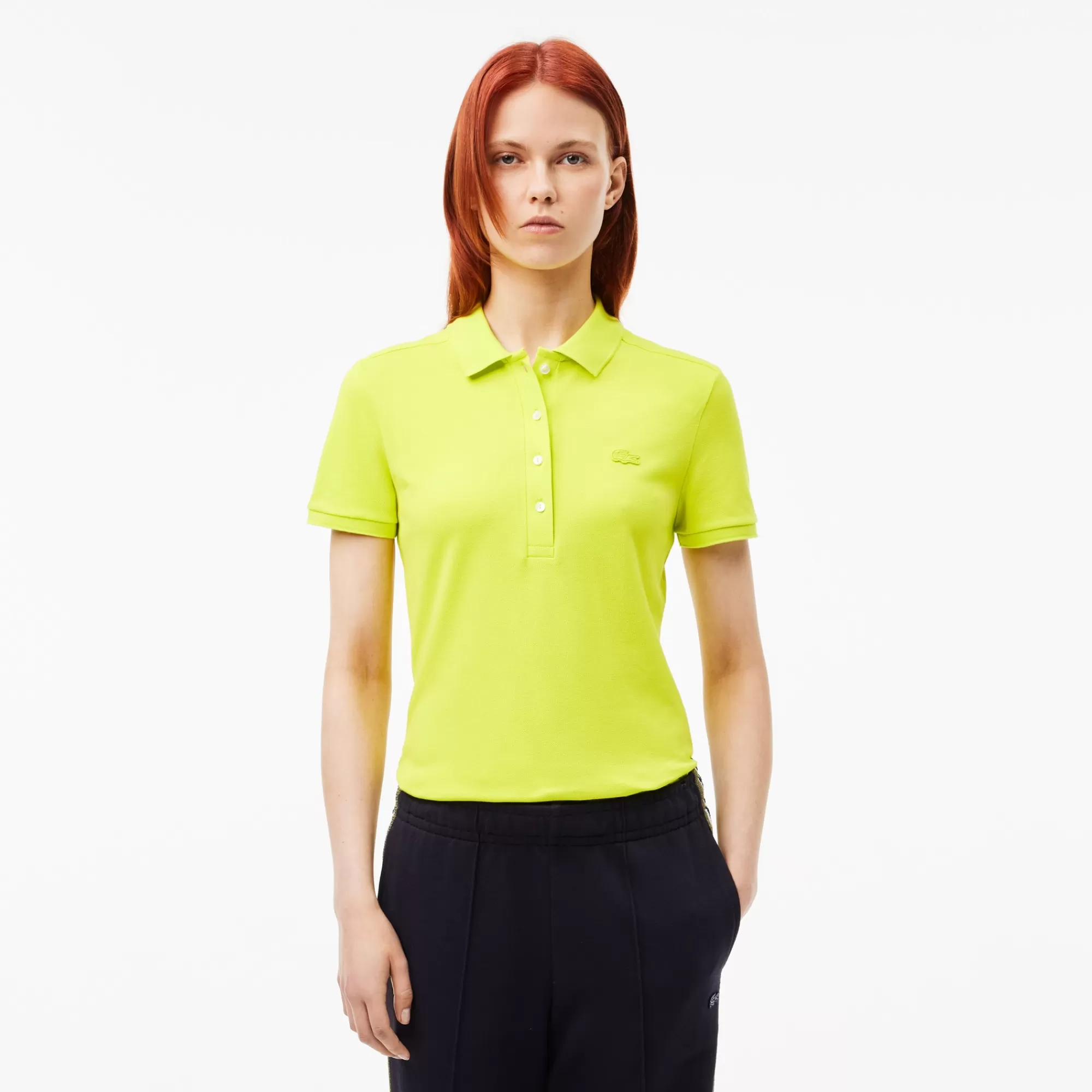 MULHER LACOSTE Polos^Polo piqué de algodão stretch para Mulher