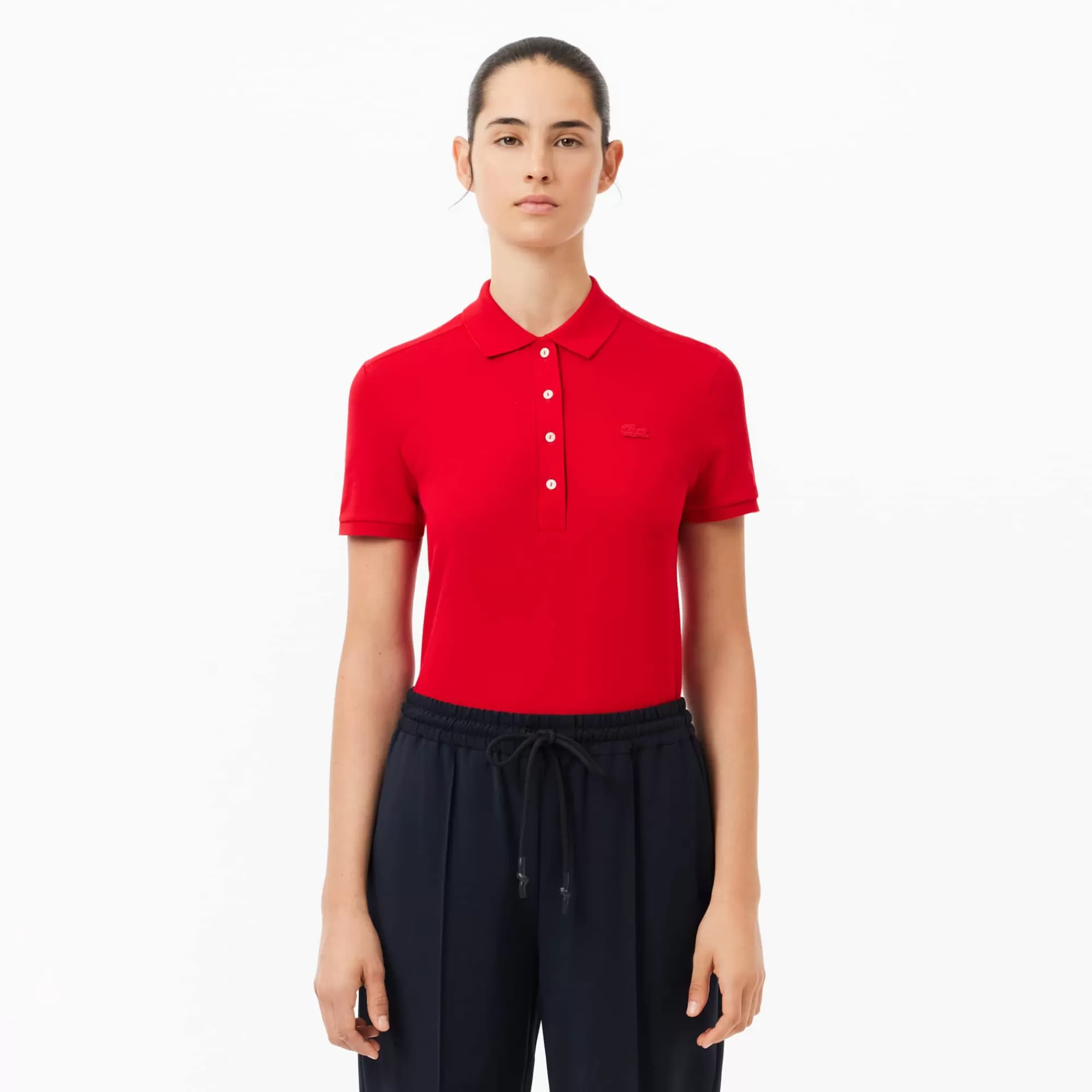 MULHER LACOSTE Polos^Polo piqué de algodão stretch para Mulher