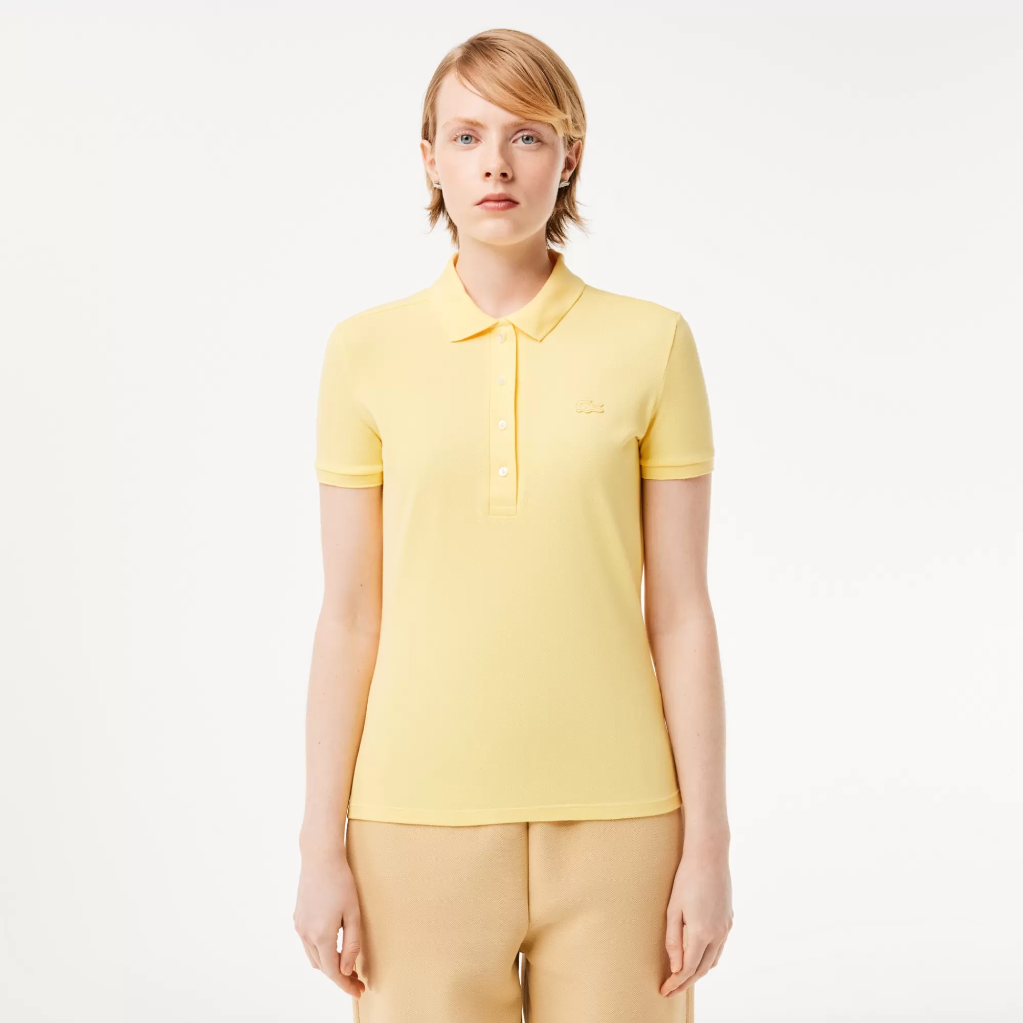 MULHER LACOSTE Polos^Polo piqué de algodão stretch para Mulher