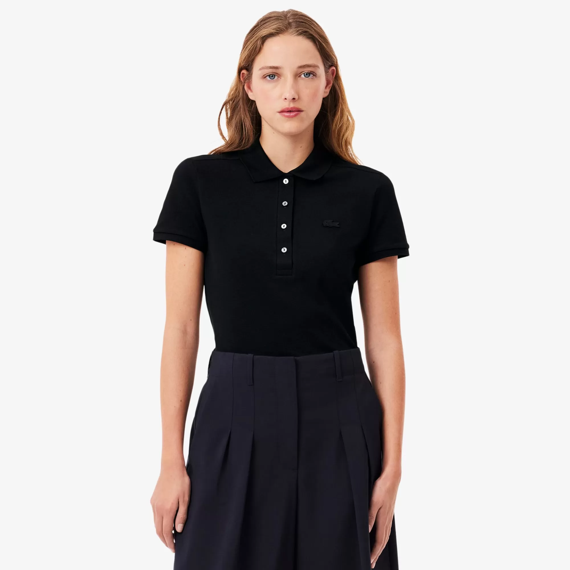 MULHER LACOSTE Polos^Polo piqué de algodão stretch para Mulher