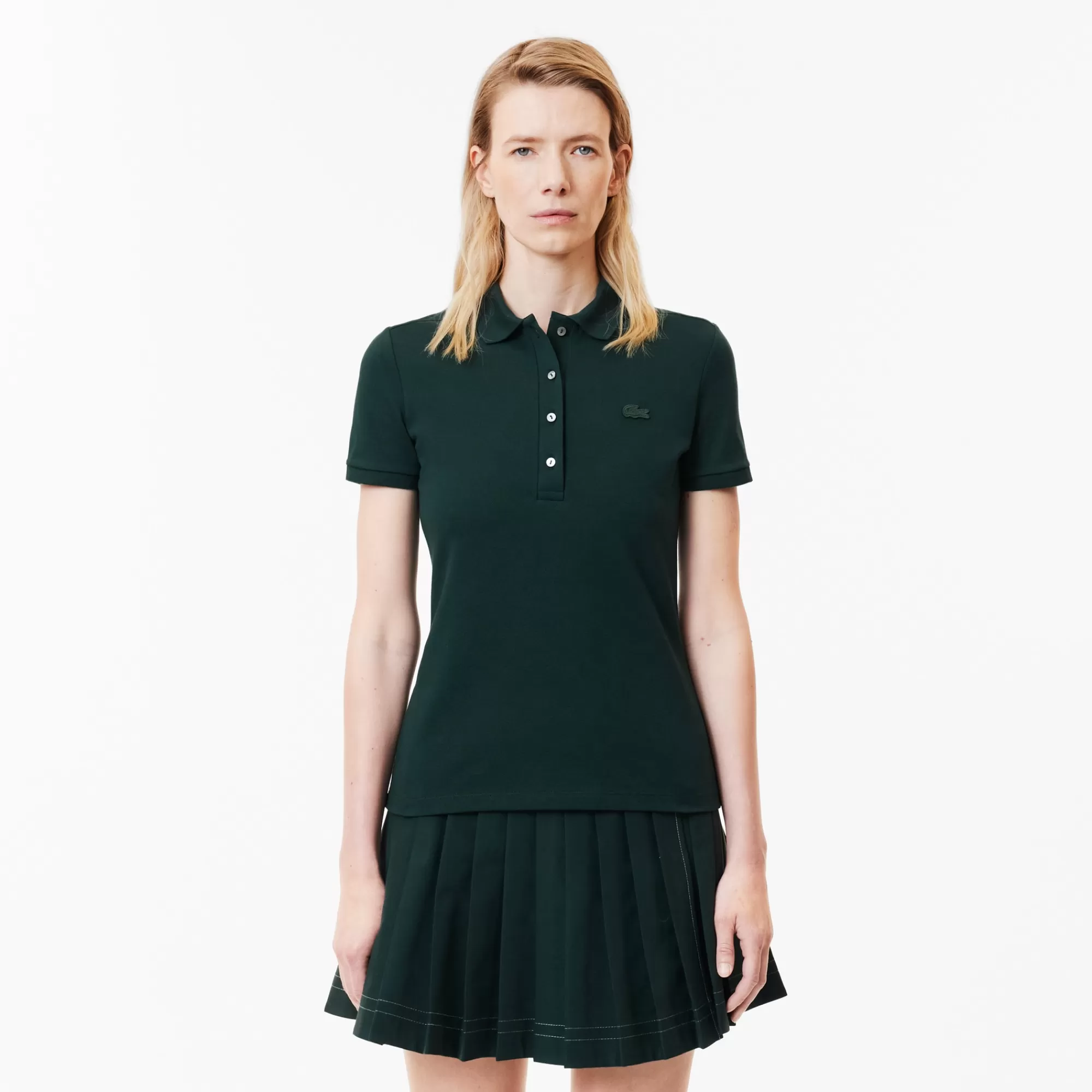 MULHER LACOSTE Polos^Polo piqué de algodão stretch para Mulher