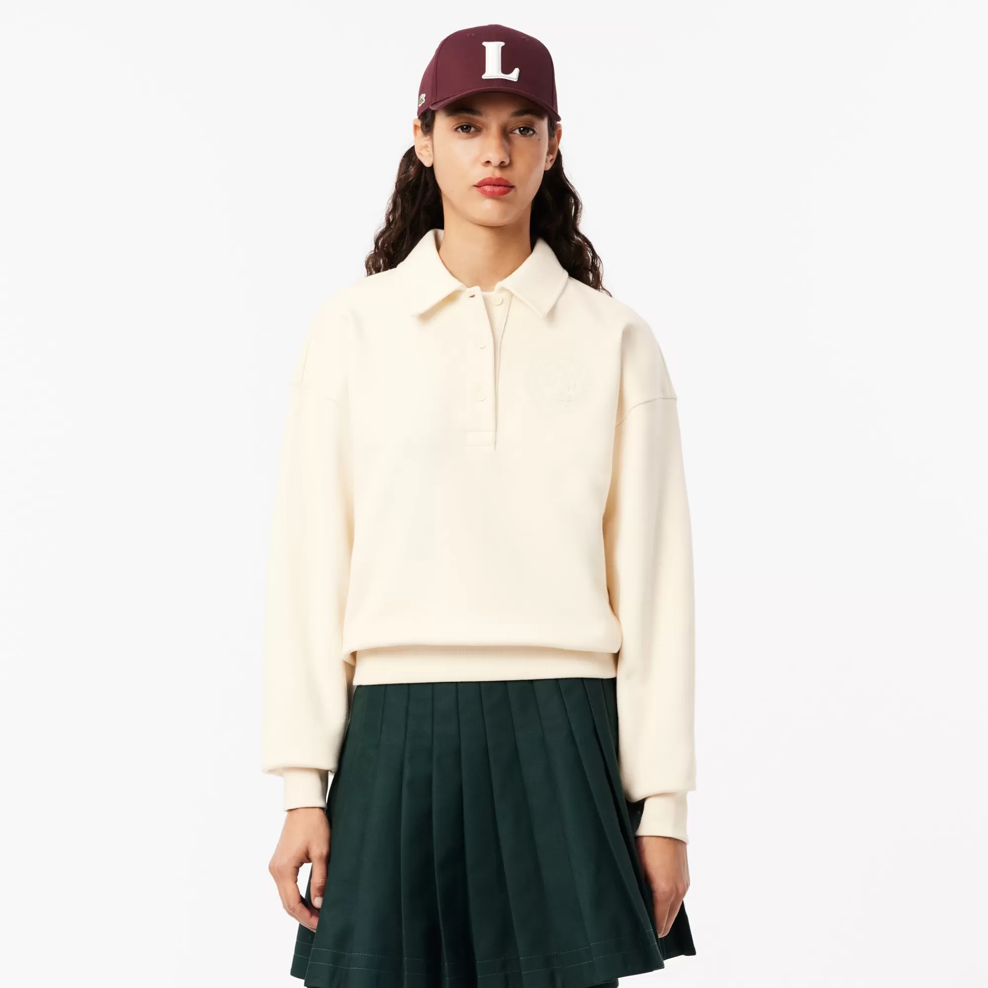 MULHER LACOSTE Sweatshirts^Polo Sweatshirt de Felpa Bordada