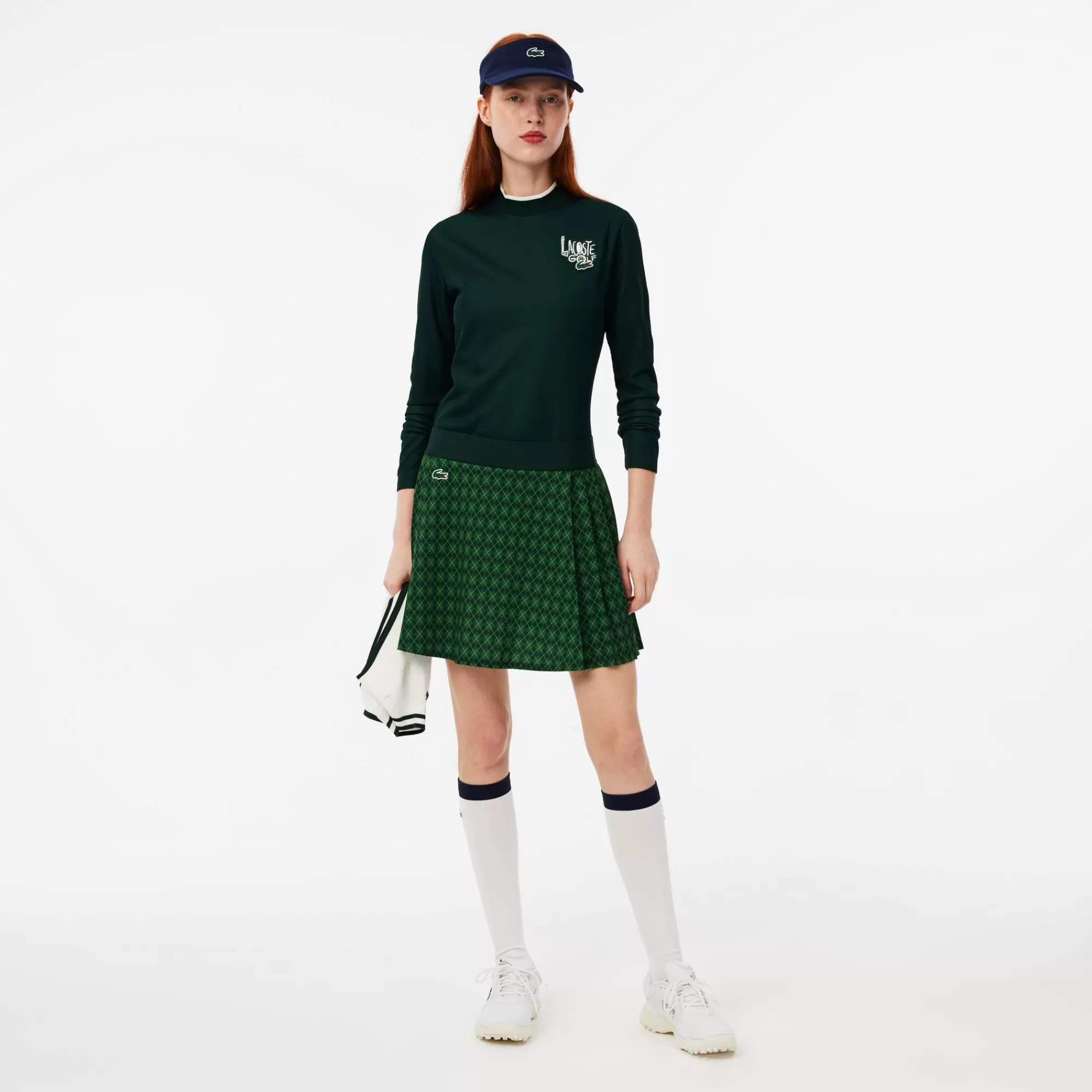 MULHER LACOSTE Golfe | Roupa Deportiva Mulher^Saia de Golf Elástica com Forro e Tecnologia Ultra-Dry