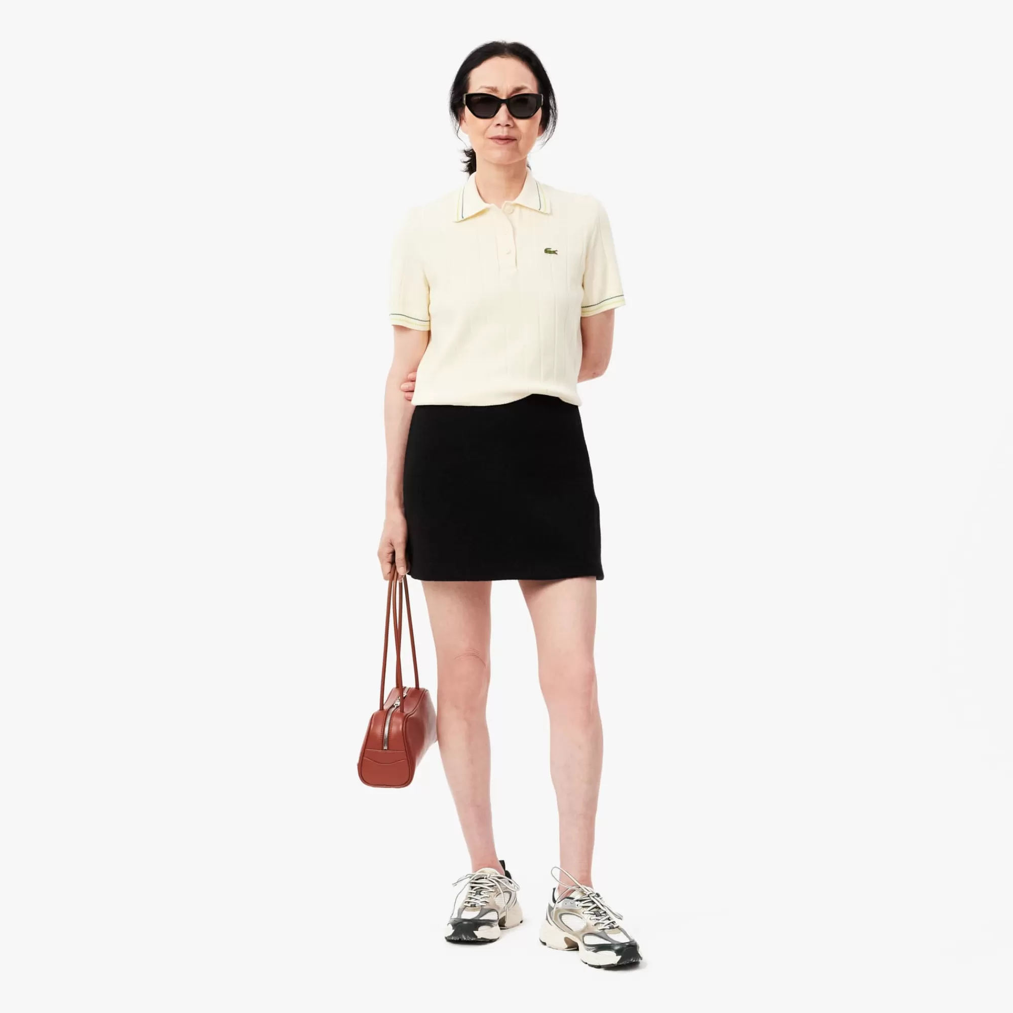 MULHER LACOSTE Vestidos & Saias^Saia de Lã Pura Corte Straight Cut