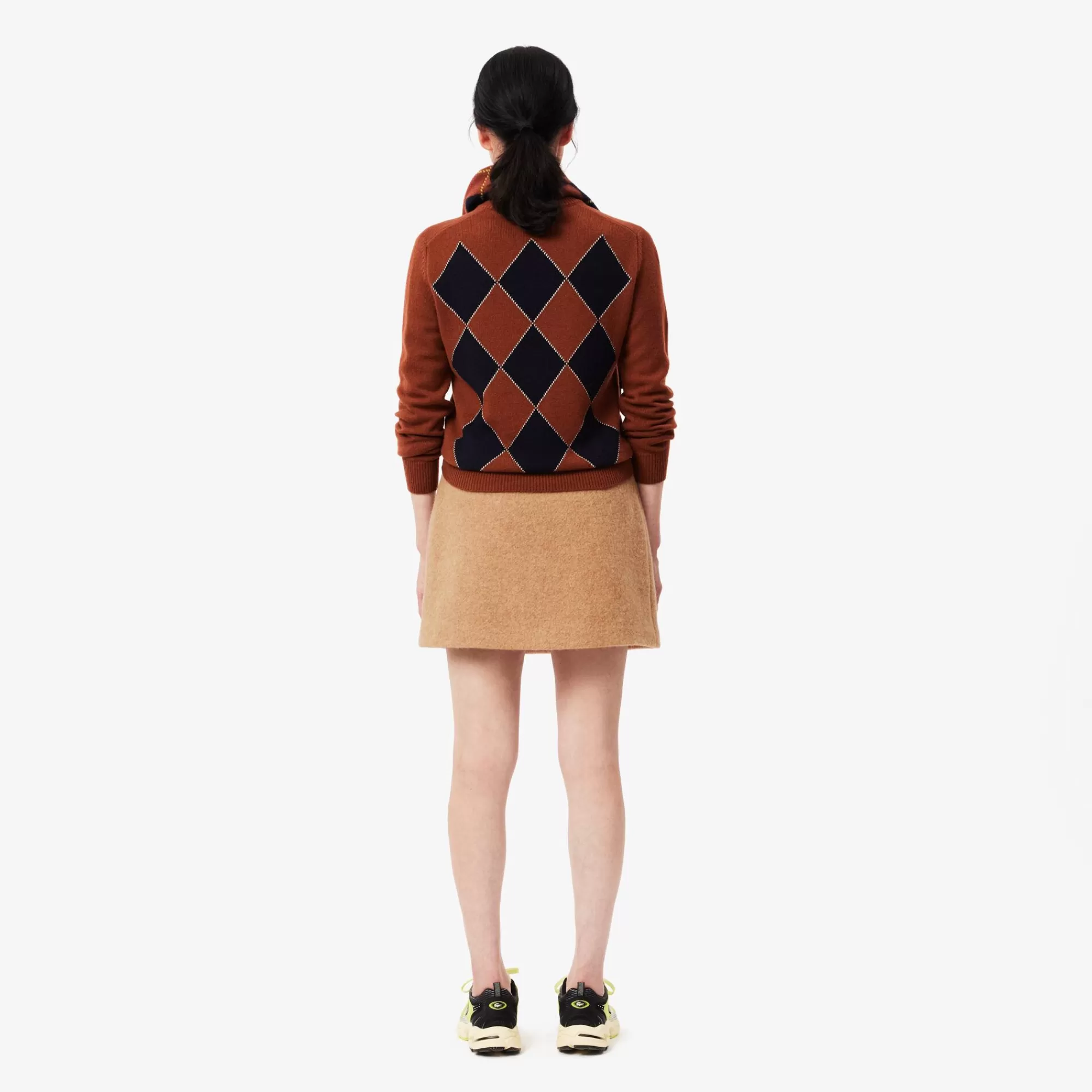 MULHER LACOSTE Vestidos & Saias^Saia de Lã Pura Corte Straight Cut