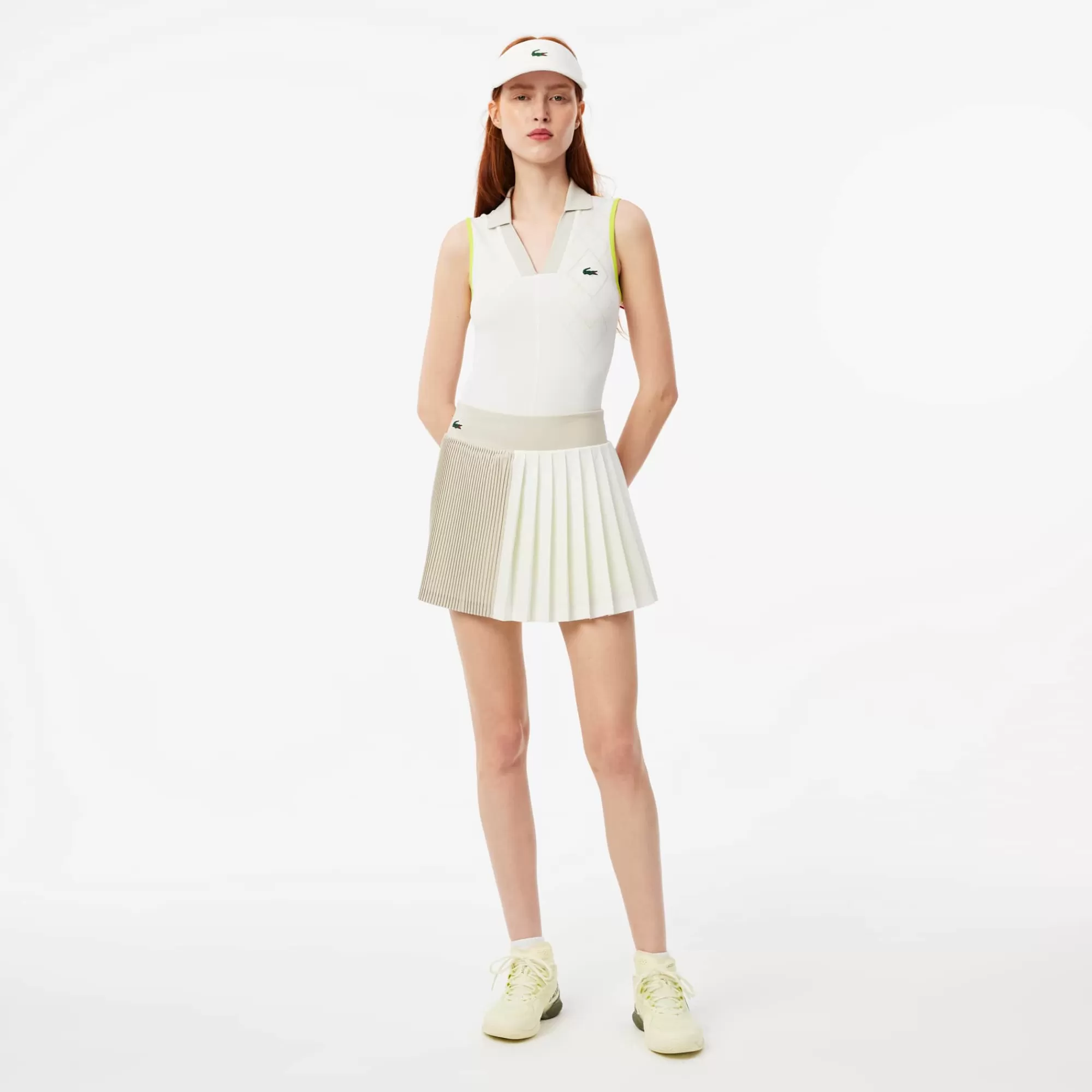 MULHER LACOSTE Ténis | Roupa Deportiva Mulher^Saia de Ténis Piqué com Forro e Tecnologia Ultra-Dry