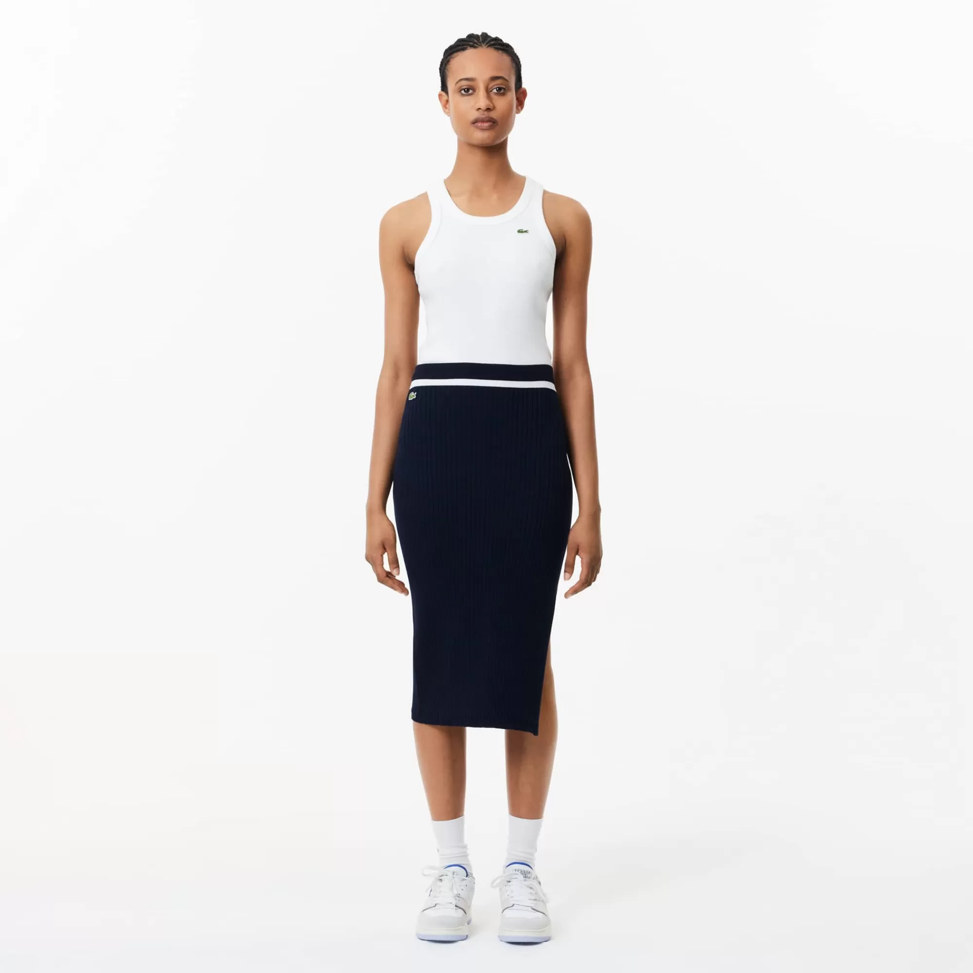 MULHER LACOSTE Vestidos & Saias^Saia em Malha 3D sem Costuras com Corte Straight