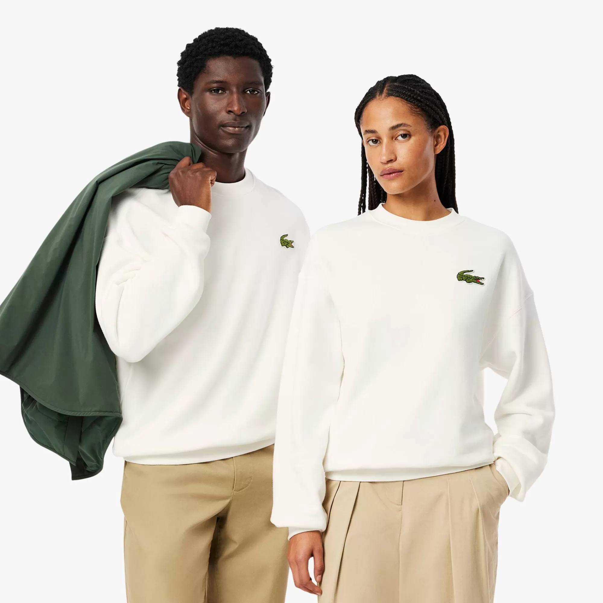 MULHER LACOSTE Sweatshirts | Sweatshirt^SSweatshirt em Felpa com Emblema em Contraste Loose Fit