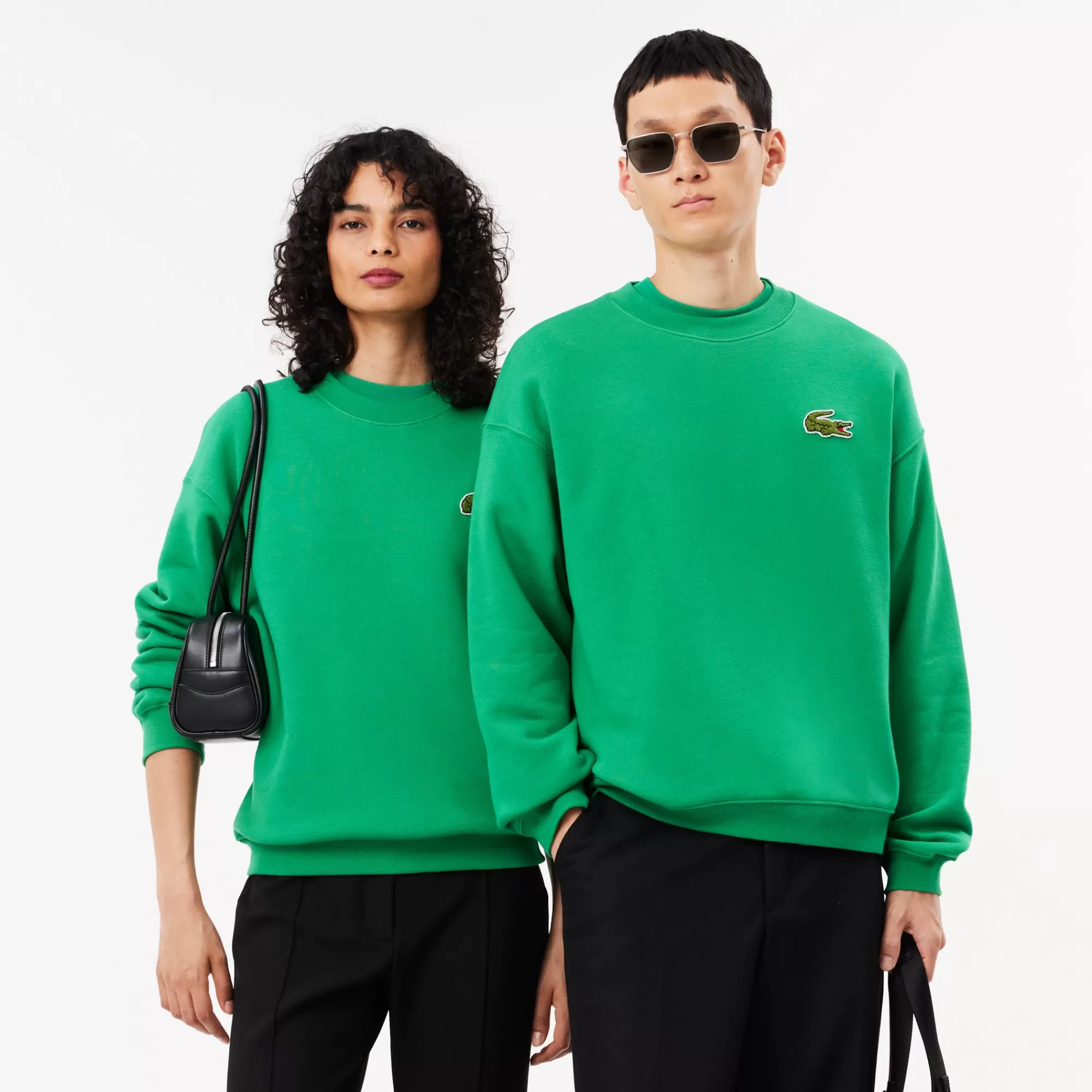 MULHER LACOSTE Sweatshirts | Sweatshirt^SSweatshirt em Felpa com Emblema em Contraste Loose Fit